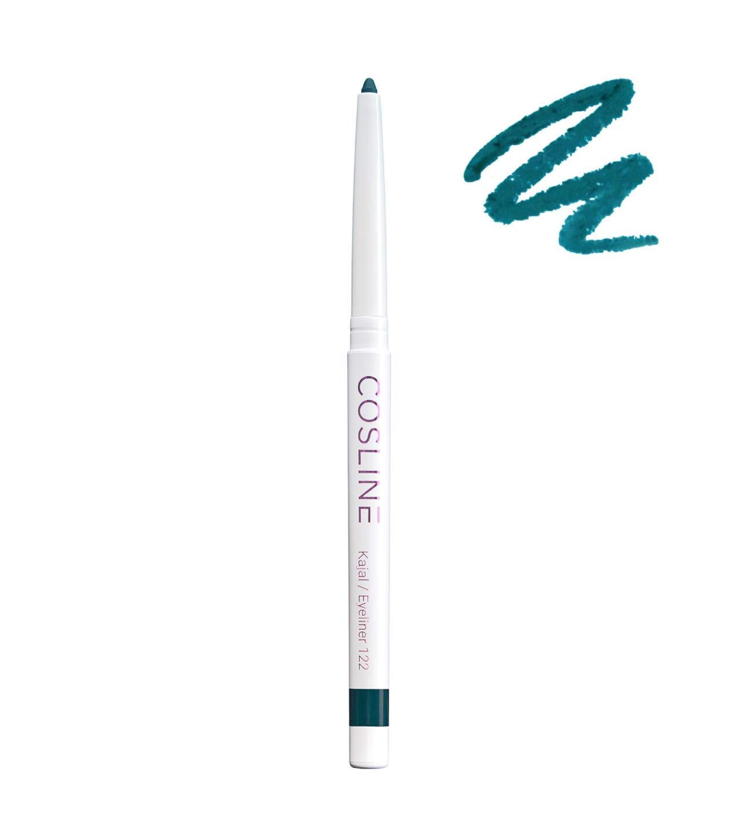 Cosline Kajal & Eyeliner No. 122 - Waterproof Dark Turquoise | Vegan Soft Application | Made in Germany - Buy Online on GoSupps.com