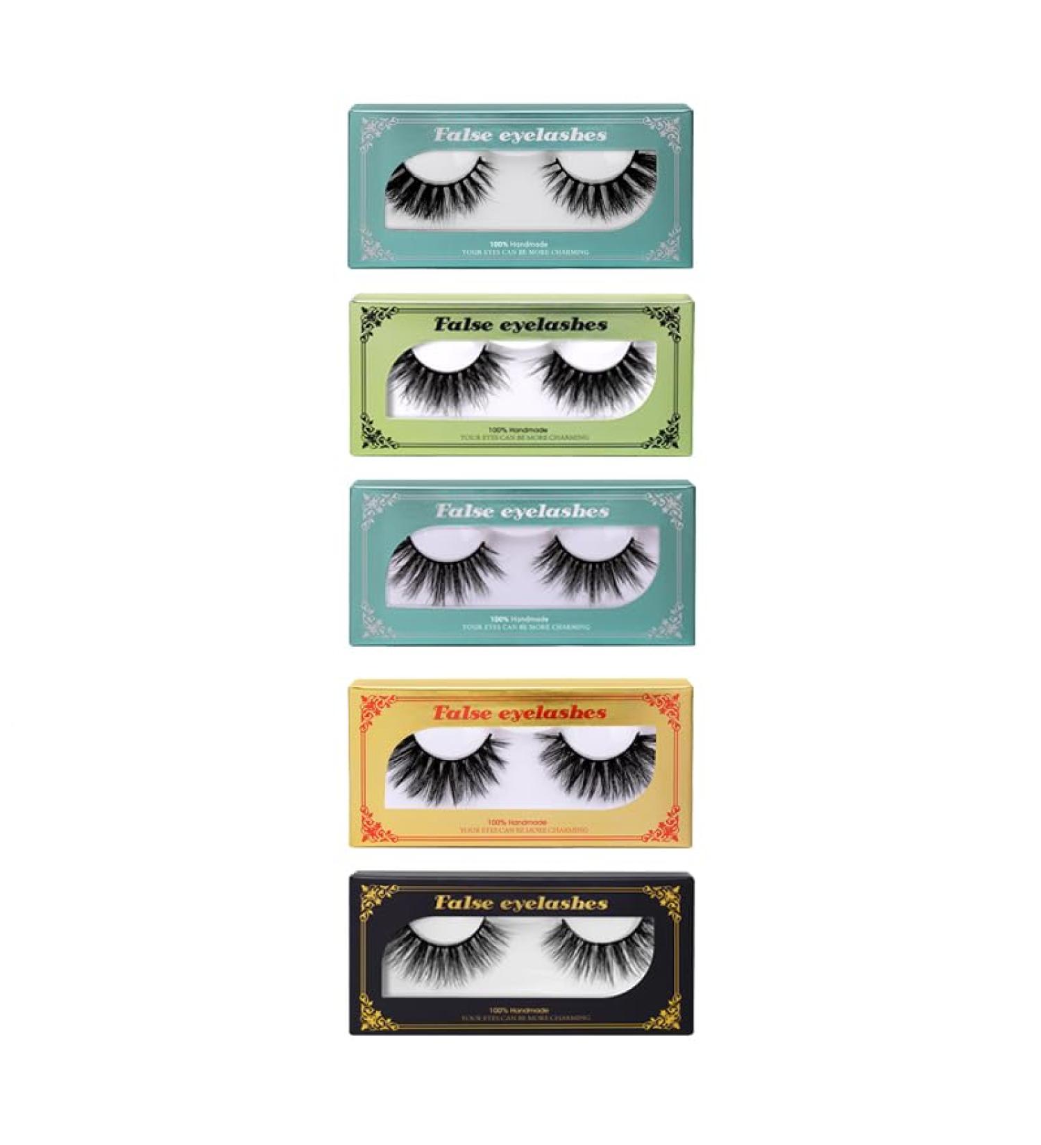 DIY Self-Adhesive 3D False Eyelashes - Natural Curl Thick & Slender - 5 Pairs for Stunning Eye Makeup (Party 01 - Buy Online on GoSupps.com
