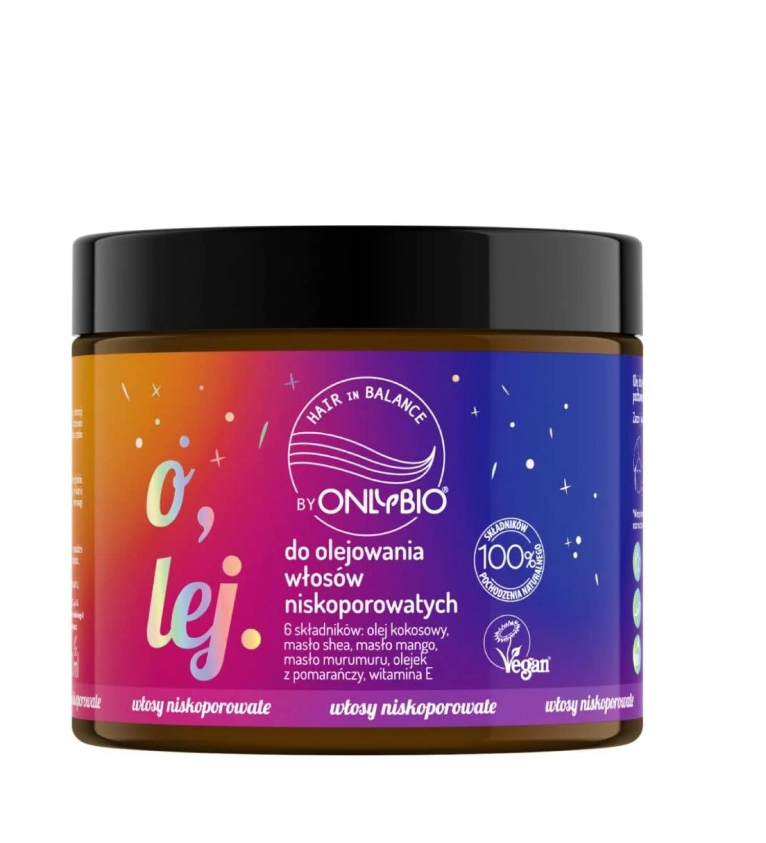 ONLYBIO hair balance hair oil with shea butter mango butter coconut oil vitamin e for lifeless volume -free hair - vegan & of course with orange scent