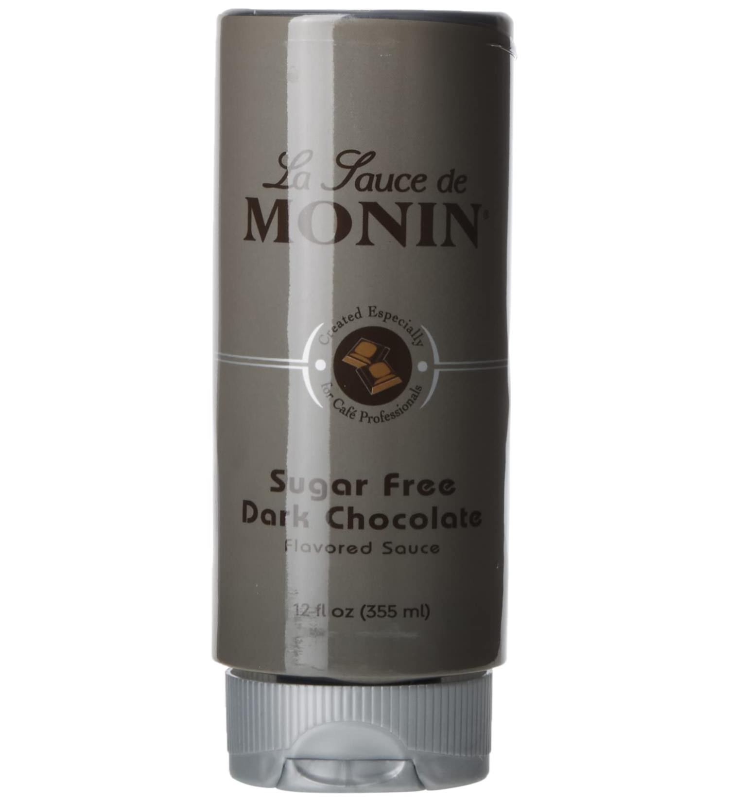 Monin Gourmet Sugar-Free Dark Chocolate Sauce - 12 oz Squeeze Bottle - Buy Online on GoSupps.com