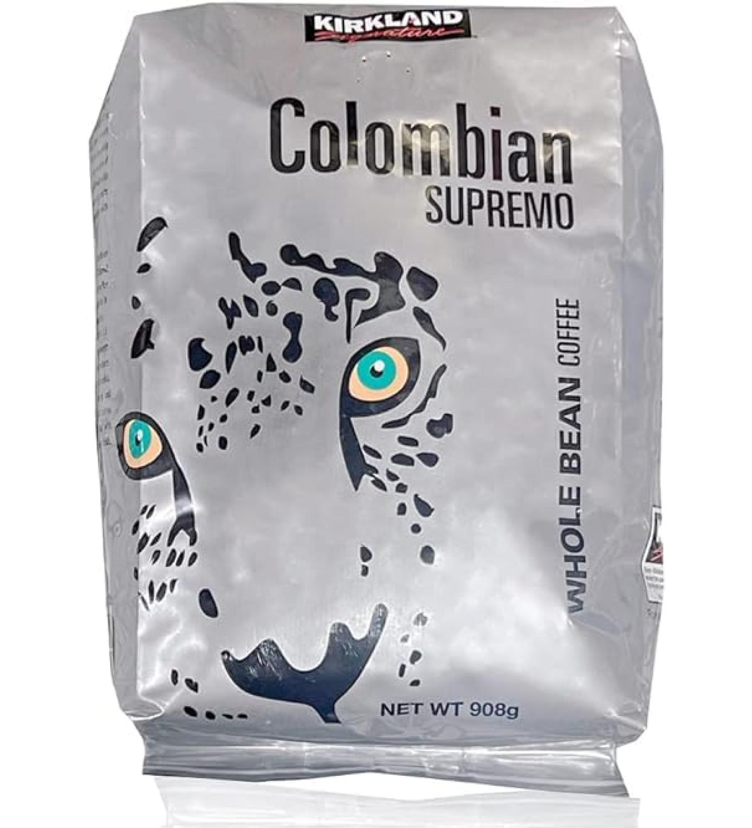 KIRKLAND SIGNATURE Colombian Supermo Whole Bean Medium Roast Coffee 908 g - Buy Online on GoSupps.com