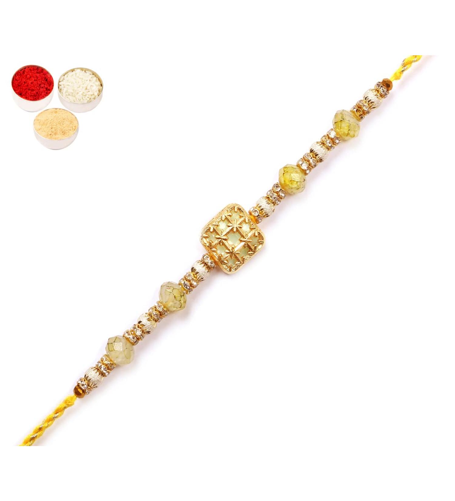Ghasitaram Gifts Rakhi for Brother Rakhis Online - RM-759 Premium Rakhi Rakhi Only - Buy Online on GoSupps.com