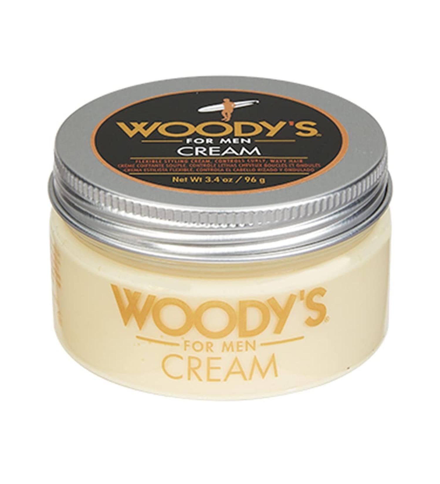 Woody's Men's Flexible Styling Cream 3.4 oz - Controls Curly & Wavy Hair, Adds Volume & Thickness, Water-Soluble Formula with Fibroin for Healthy Shine - Compact Size - Buy Online on GoSupps.com