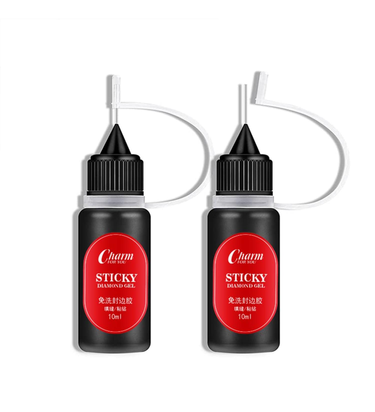 2pcs Rhinestone Nail Glue with Pen Tip - Strong Adhesive for Diamond Decoration & Jewelry - Transparent Gel Filler - Buy Online on GoSupps.com