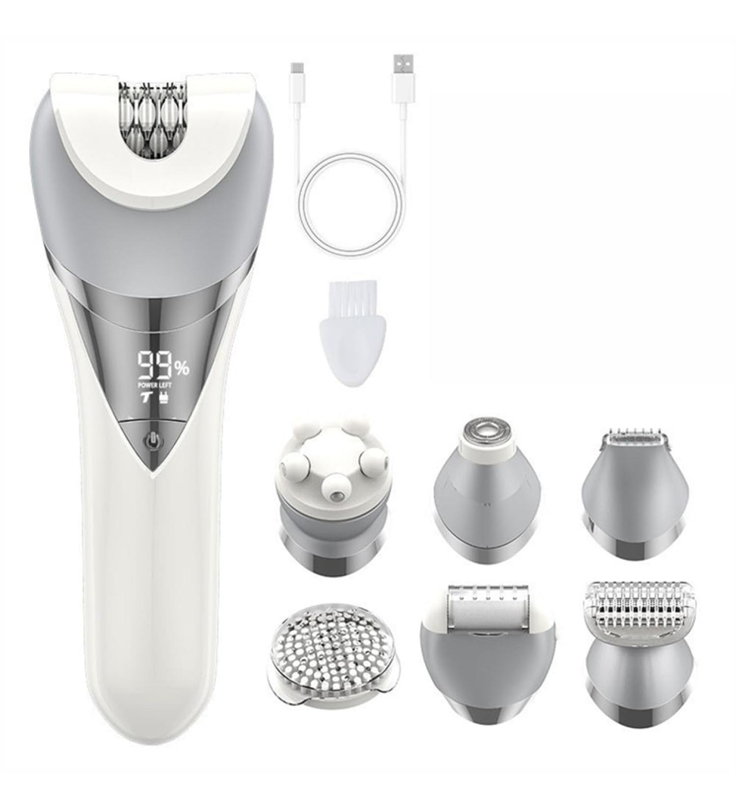 Fangxuee Electric Trimmer for Women 6in1 Painless Wet and Dry Shaver for Women for Arms Underarms Bikini Replaceable Heads - Buy Online on GoSupps.com