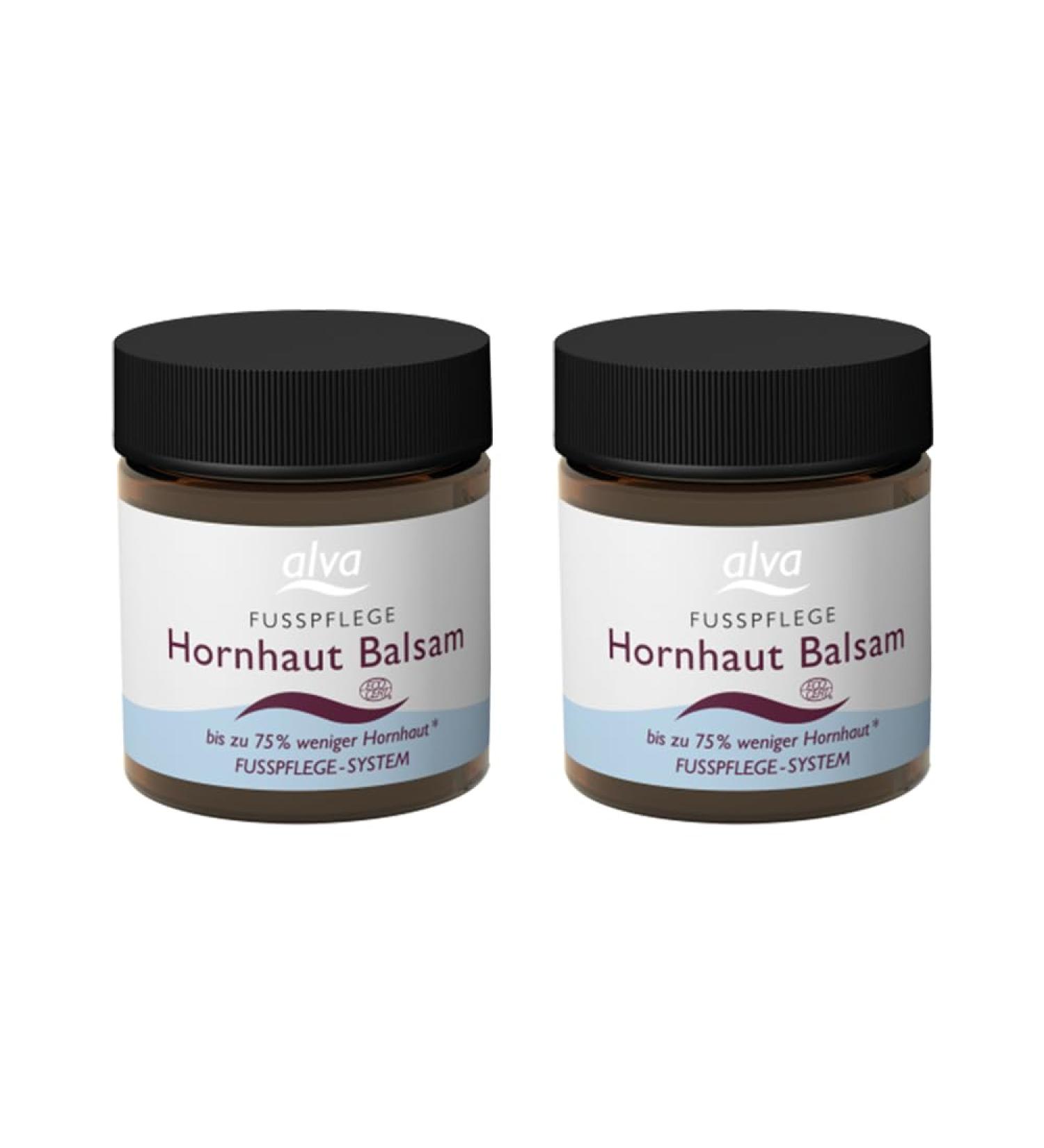 Alva Natural Cosmetics Cornea Balm 2x30ml - Vegan & Certified Skin Balm for Feet Hands Elbows & Knees - Effective Cornea Removal for Soft Delicate Skin - Buy Online on GoSupps.com