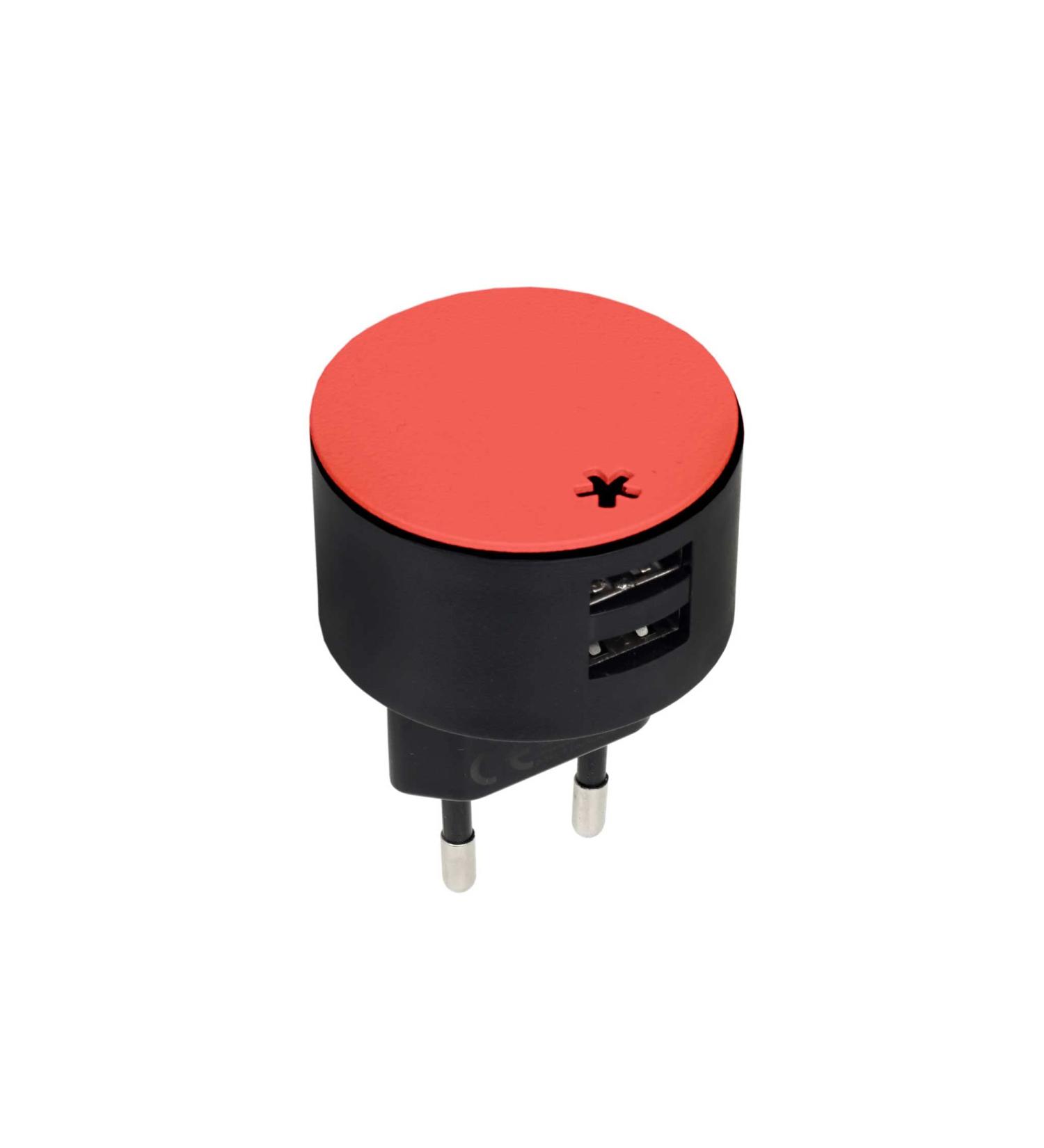 Peppermint Products Plug 2 | 2-USB adapter (Coral)