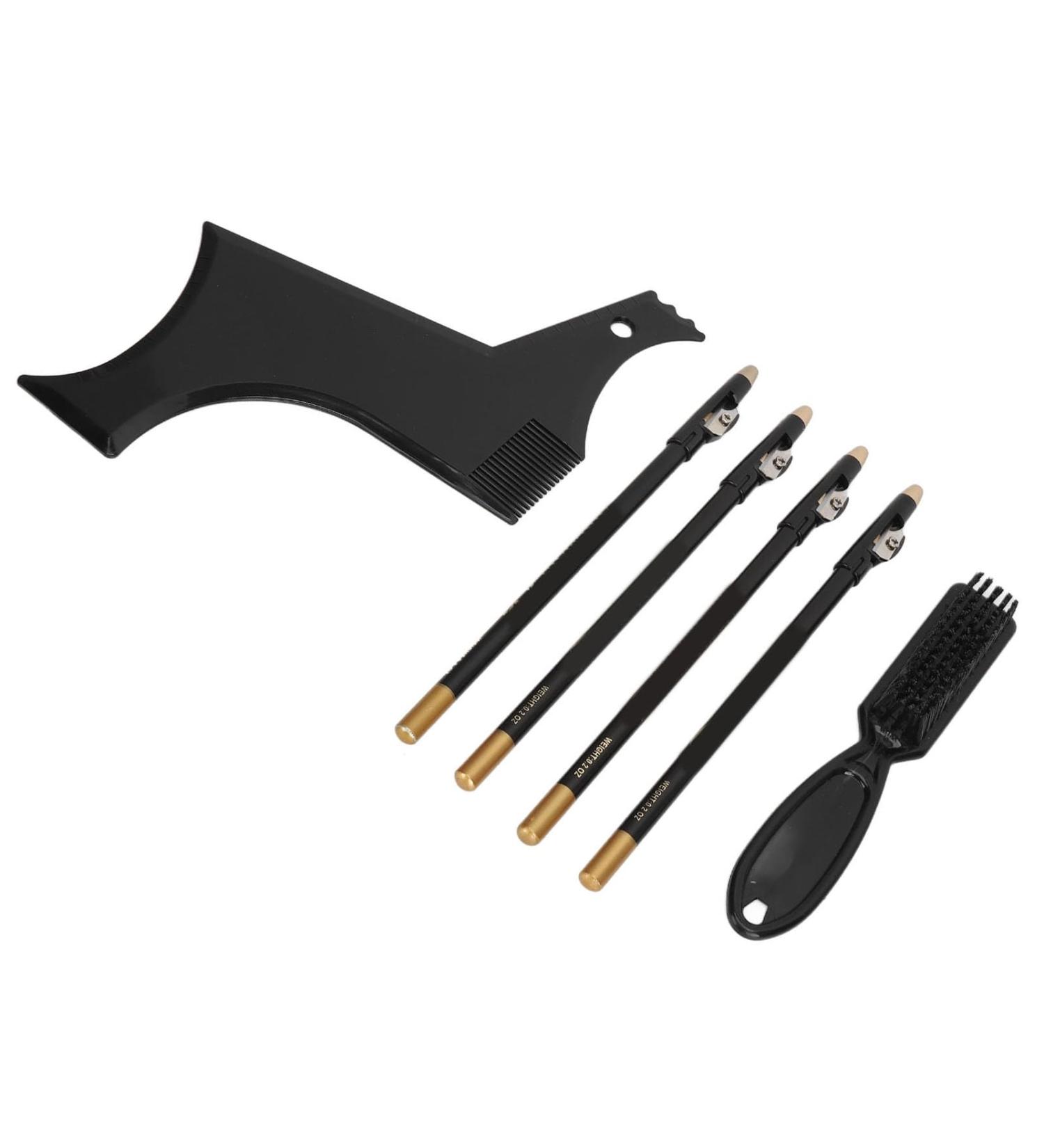 Cryfokt Kit de Pochoirs Fa onneur de Barbe pour un Contour Parfait et une Coupe Automatique pour les Hommes l gants en D placement Mat riau ABS (BLACK) - Buy Online on GoSupps.com