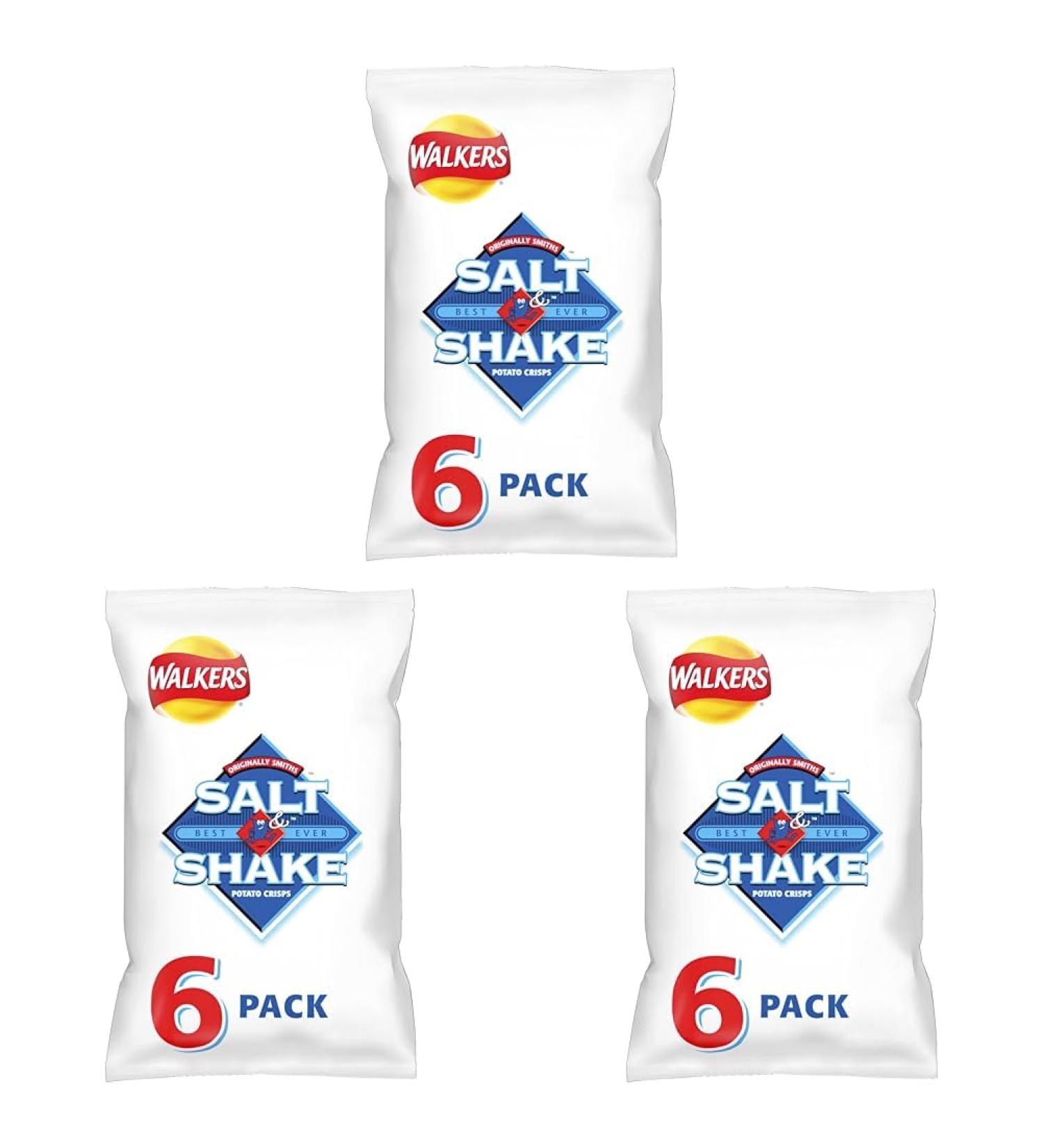 Walkers Salt and Shake Multipack Crisps 6x24g (Pack of 3) 24 g (Pack of 18) - Buy Online on GoSupps.com
