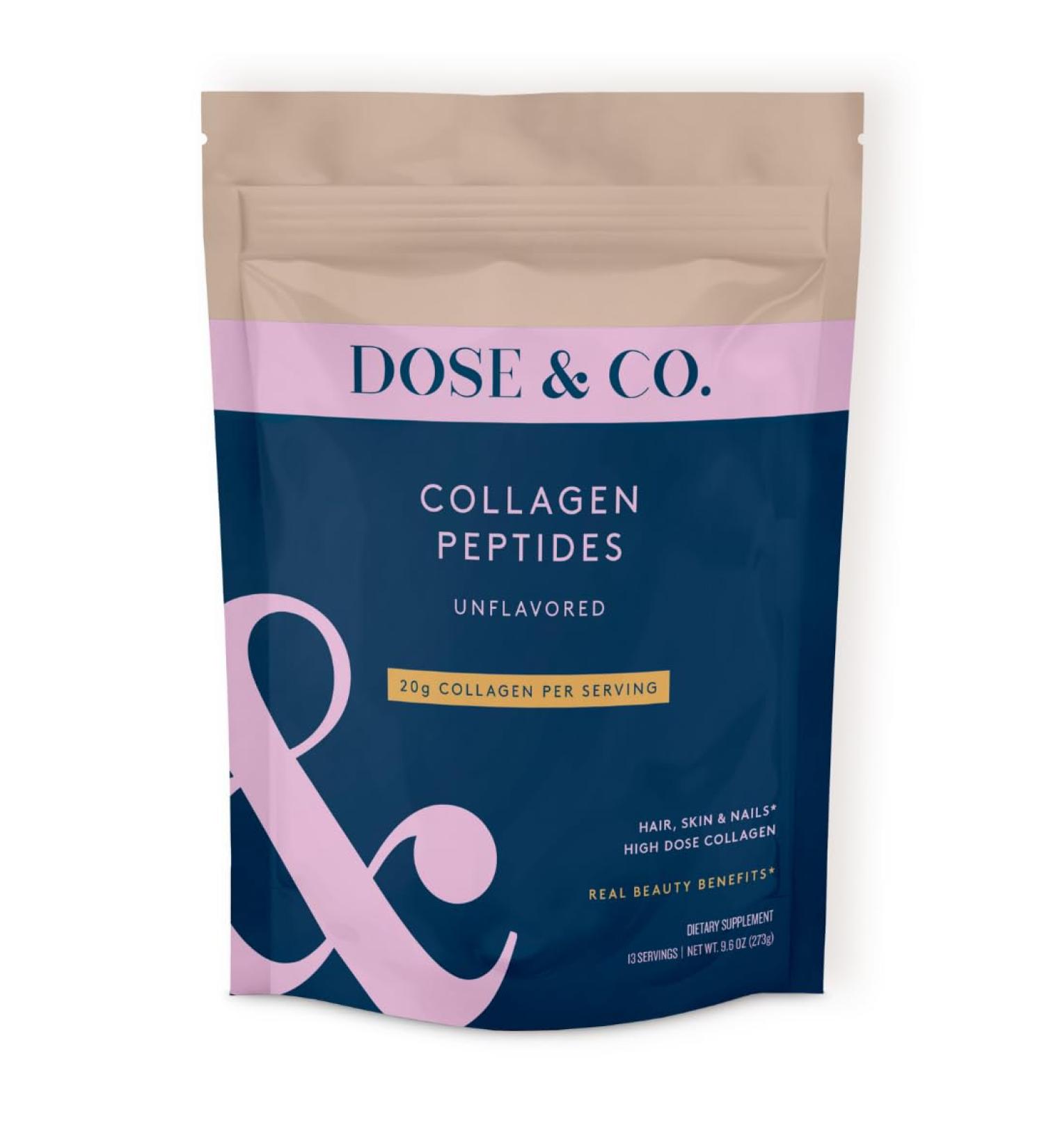 DOSE & CO. Pure Collagen Peptides Powder Unflavored 9.6 Oz Supports Healthier Hair Skin & Nails Type I & III Bovine Collagen for Women & Men Mixes Easily Non GMO Preservative & Gluten Free 9.6 Ounce (Pack of 1) - Buy Online on GoSupps.com