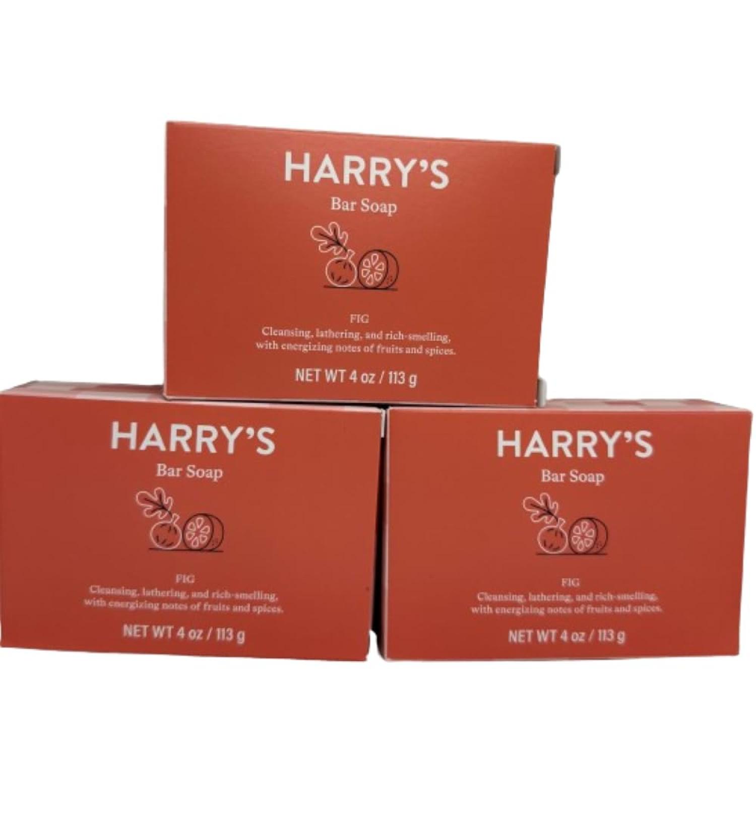 Harry's Fig Bar Soap - Set of 3 (4 oz/113g Each) - Naturally Moisturizing & Refreshing - International Shipping Available - Buy Online on GoSupps.com