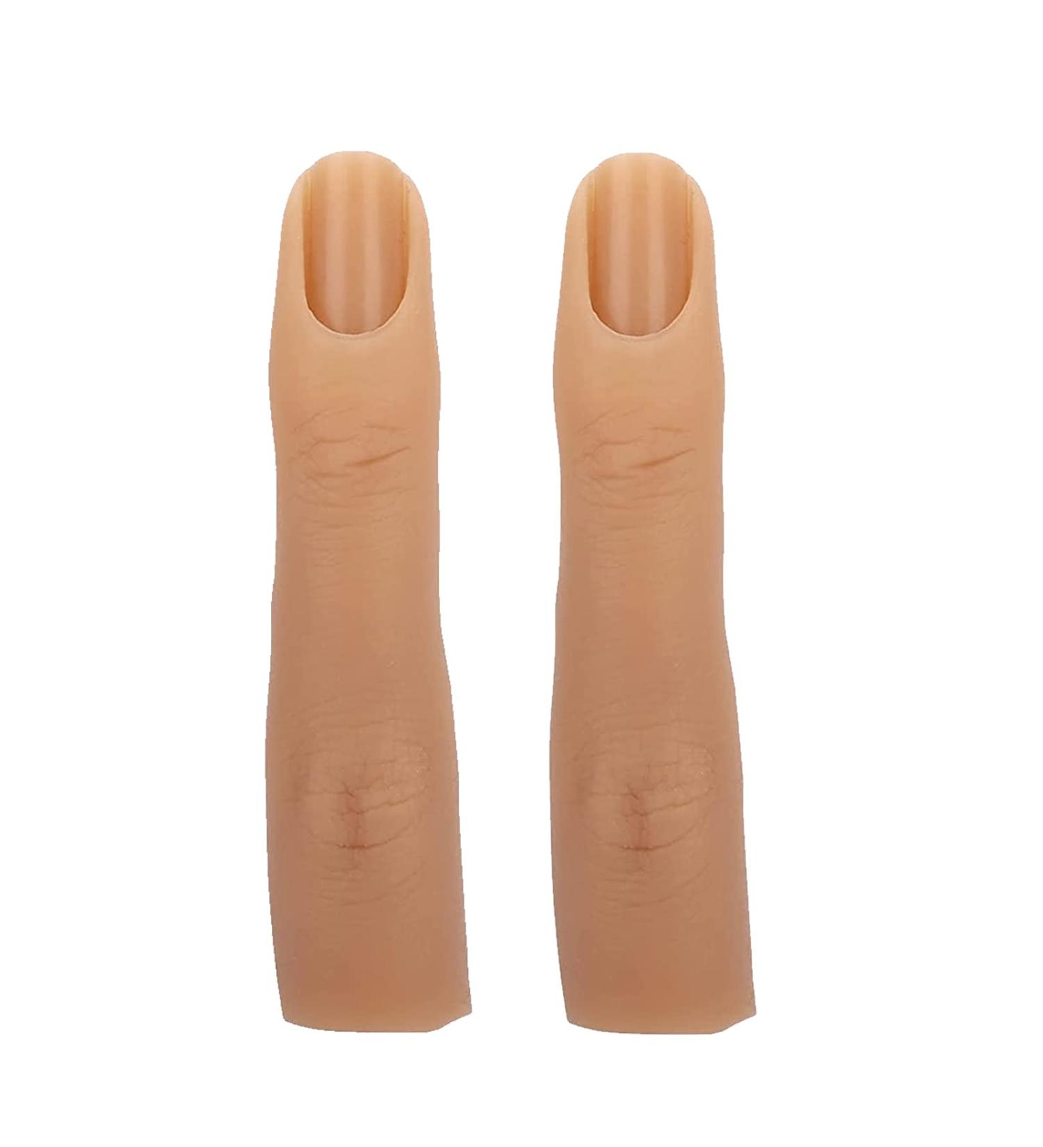 Silicone Practice Fingers for Acrylic Nails - Bendable Fake Nail Training Finger Manicure DIY Nail Art (3-2pcs) - Buy Online on GoSupps.com