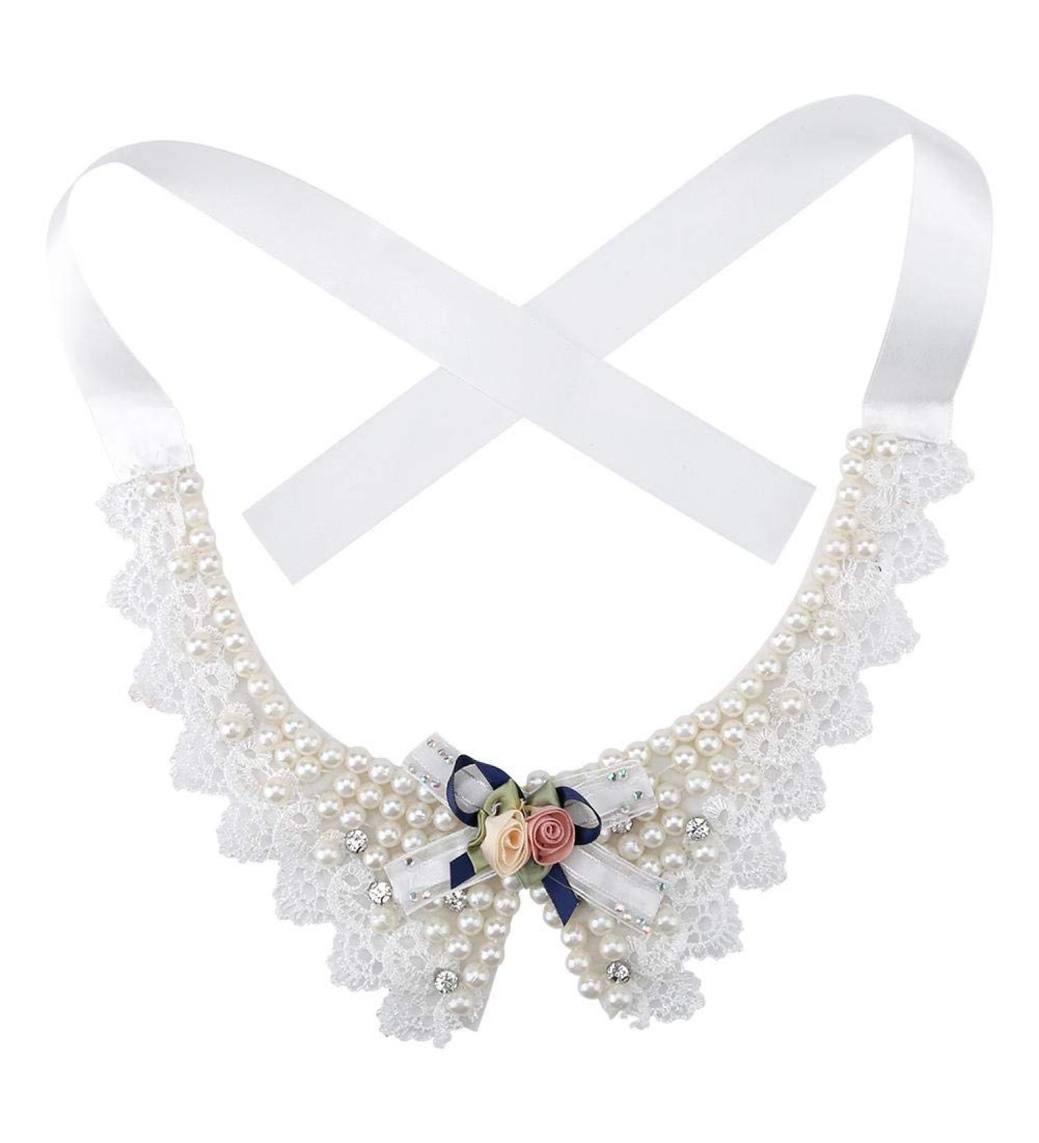 Pet Beautiful Pearl Necklace Teddy Adjustable Bow Tie with Pearl Dogs Neck Collar Wedding Party Pets Headwear for Pets Cats Dogs Puppy Kitty Kitten - Buy Online on GoSupps.com
