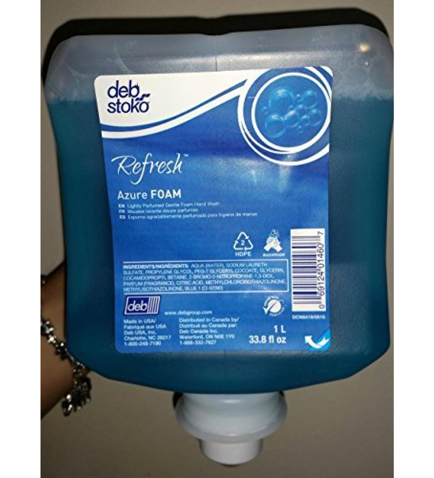 DEB-AZU1L - Deb Refresh Azure FOAM Wash 1000ml Refill 6/CS by Deb Stoko