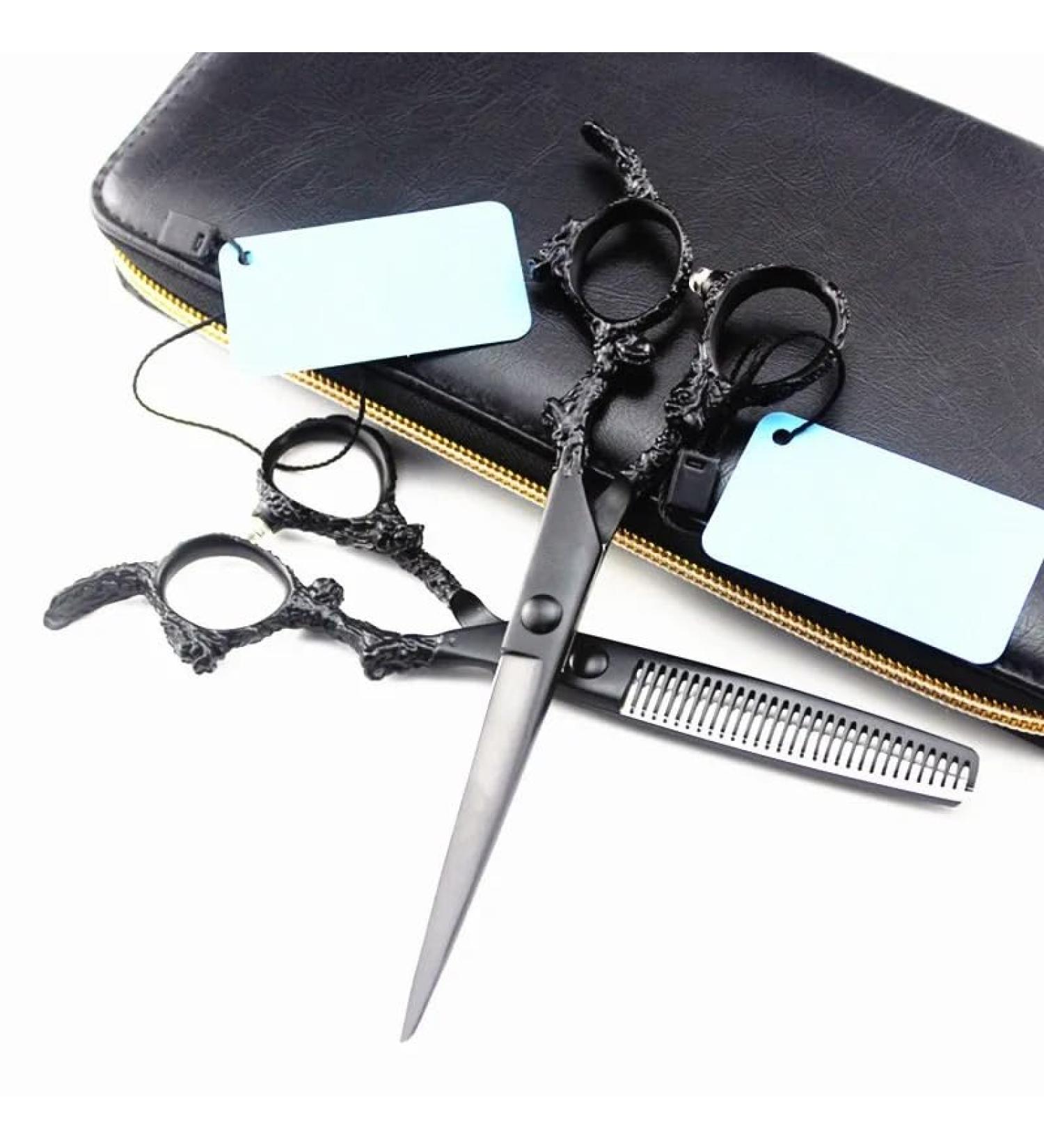 Hair Cutting Scissors 6 Inch Professional Japan 440c Steel Black Dragon Handle Hair Scissors Set Haircut Scissor Thinning Barber Cutting Shears Hairdresser Scissors - Buy Online on GoSupps.com