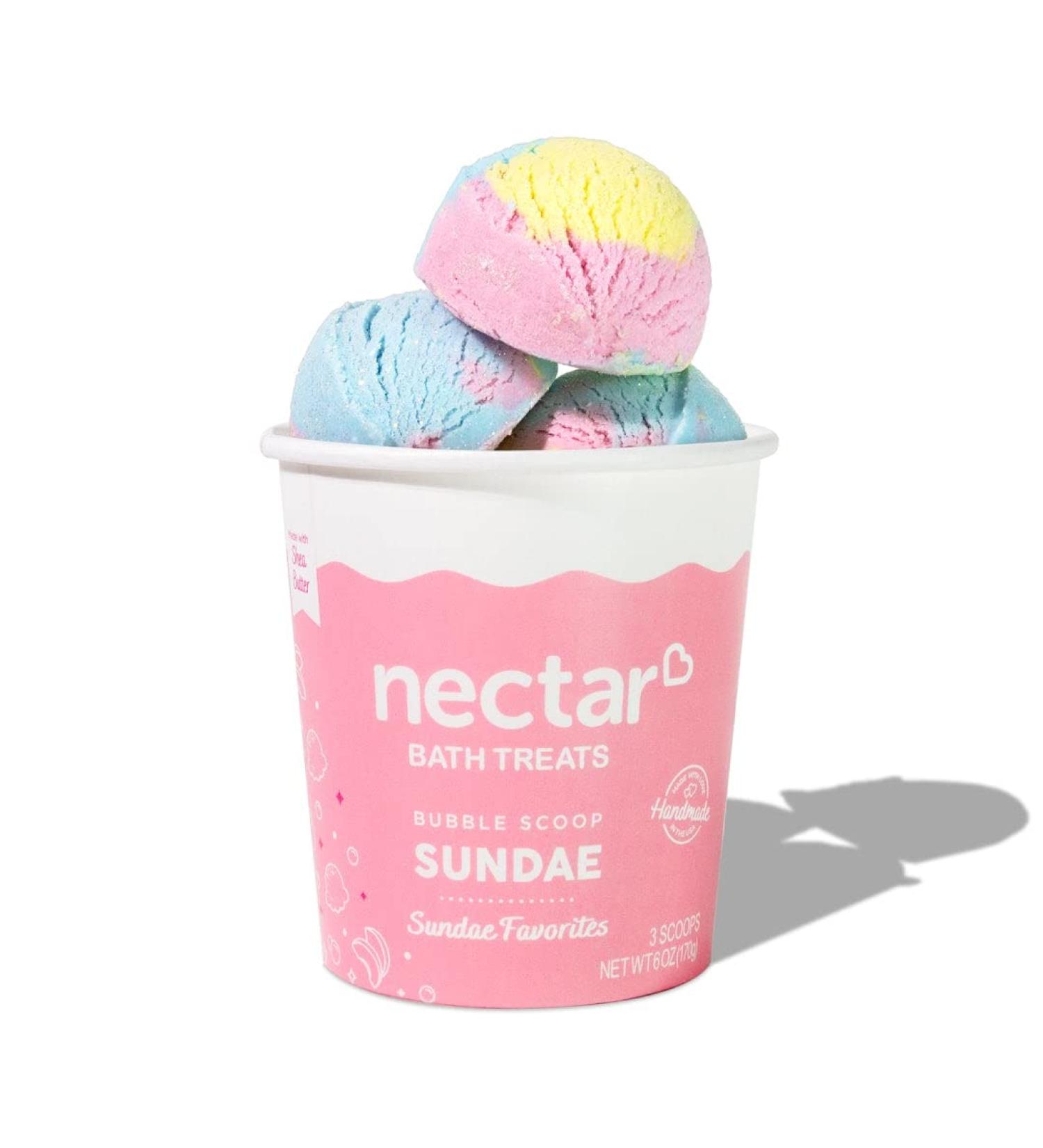 Bubble Bath Bomb Scoop Sundae for Women & Kids - Handmade with Shea Butter & Apricot Kernel Oil - Perfect Gift for Her, Birthday, Valentine's Day (Periwinkle Dream) - Buy Online on GoSupps.com