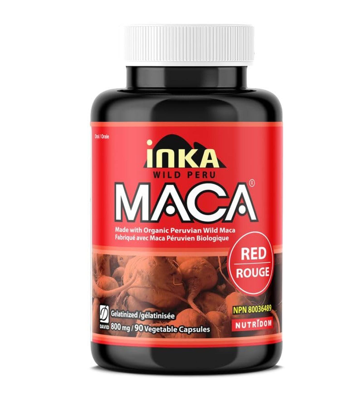 InkaMaca Organic Red Maca Capsules 800 mg Gelatinized Red Maca Root Pills for Women Non-GMO Vegan Free of Gluten Dairy & Soy Made in Canada (90 Count) Peru Maca Red - Buy Online on GoSupps.com