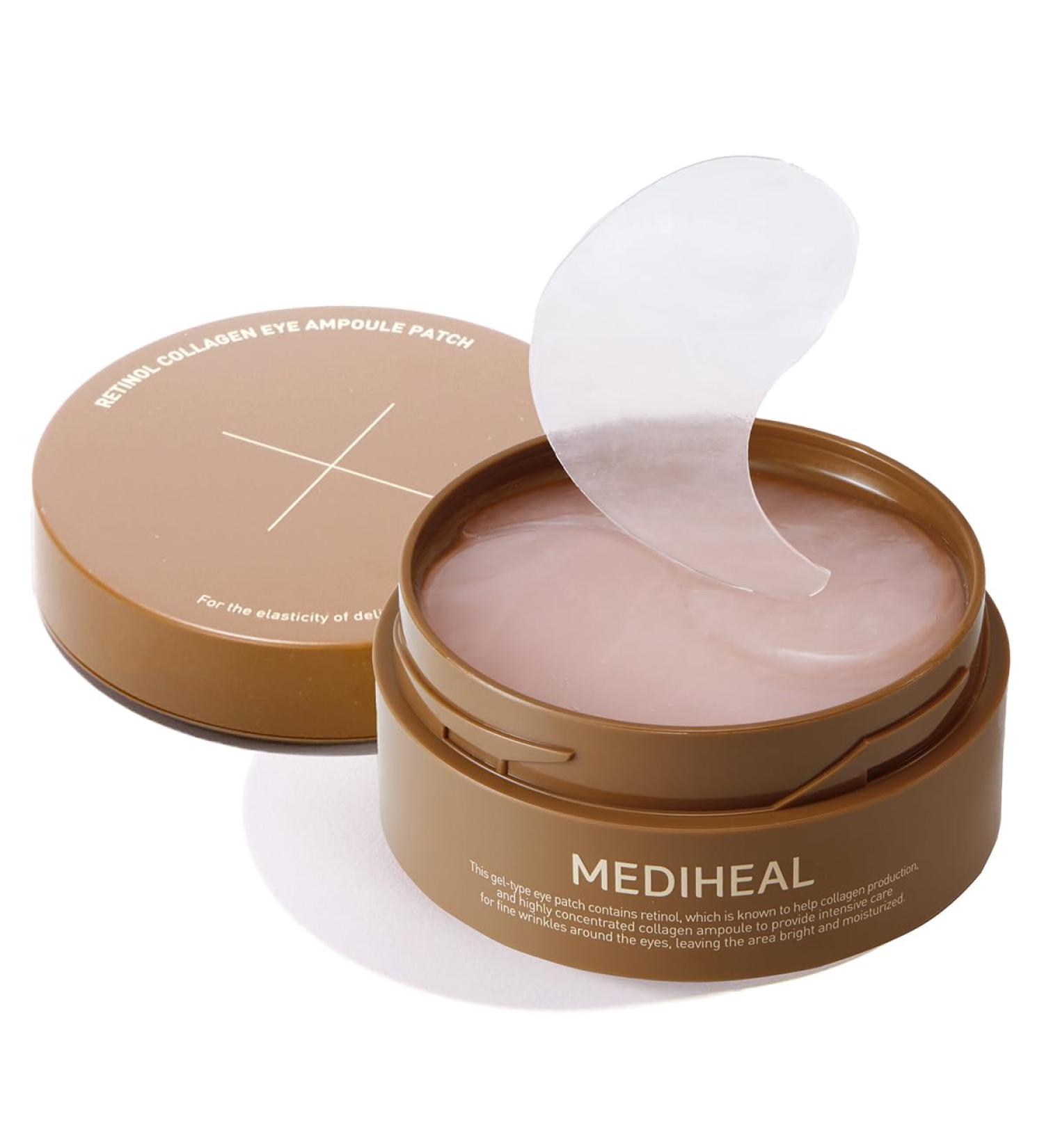 Buy Mediheal Retinol Collagen Under Eye Patches - Nourishing Korean Hydrogel Eye Pads with 95% Retinol & 5% Micro Collagen for Dark Circles & Puffiness - Includes Sealing Cap & Spatula - Fast International Shipping - Buy Online on GoSupps.com