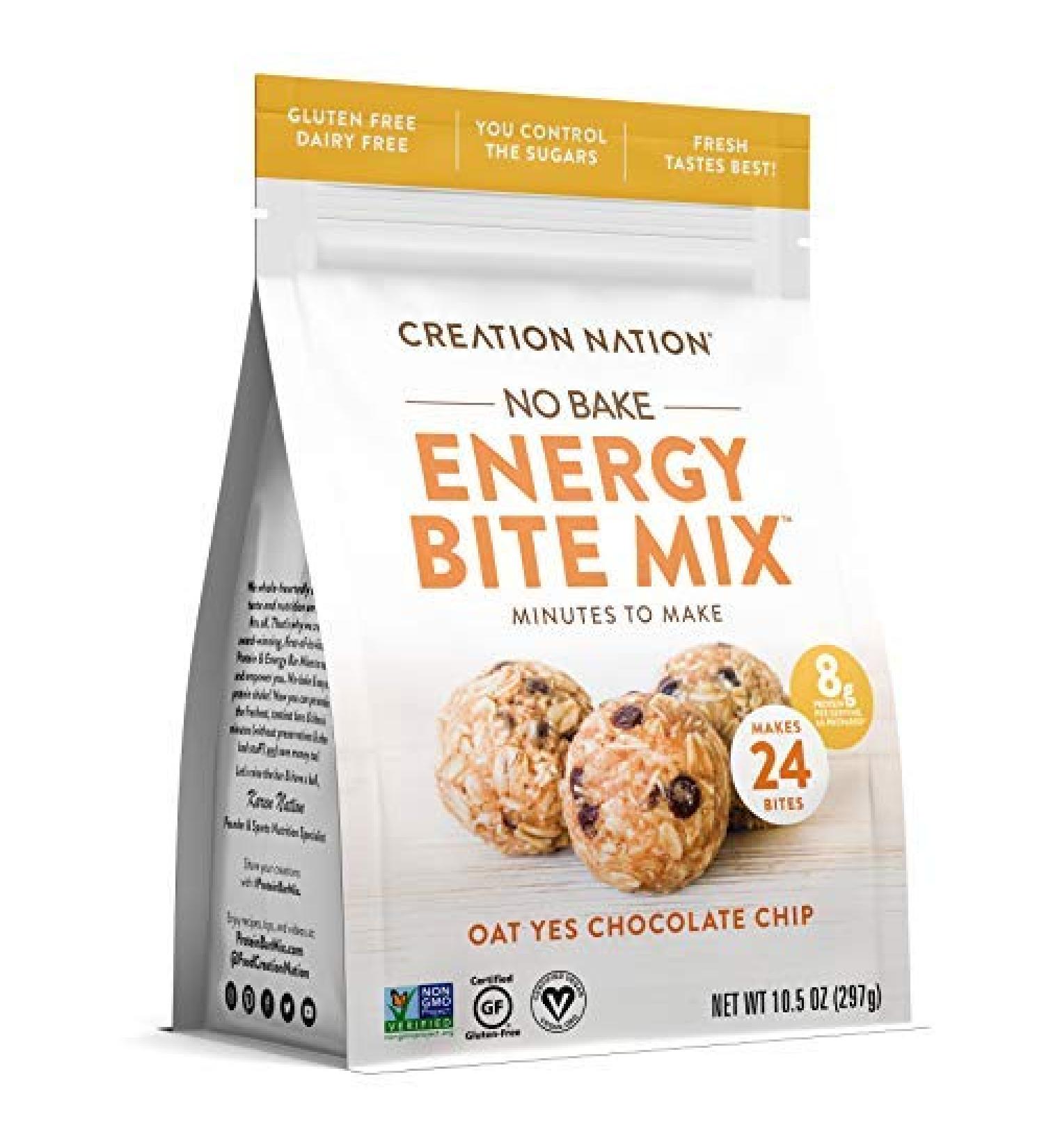 Gluten-Free No-Bake Energy Bites Mix â€“ Oat Chocolate Chip | Vegan & Easy | Makes 24 Balls & Cookies (10.5 oz) - Buy Online on GoSupps.com