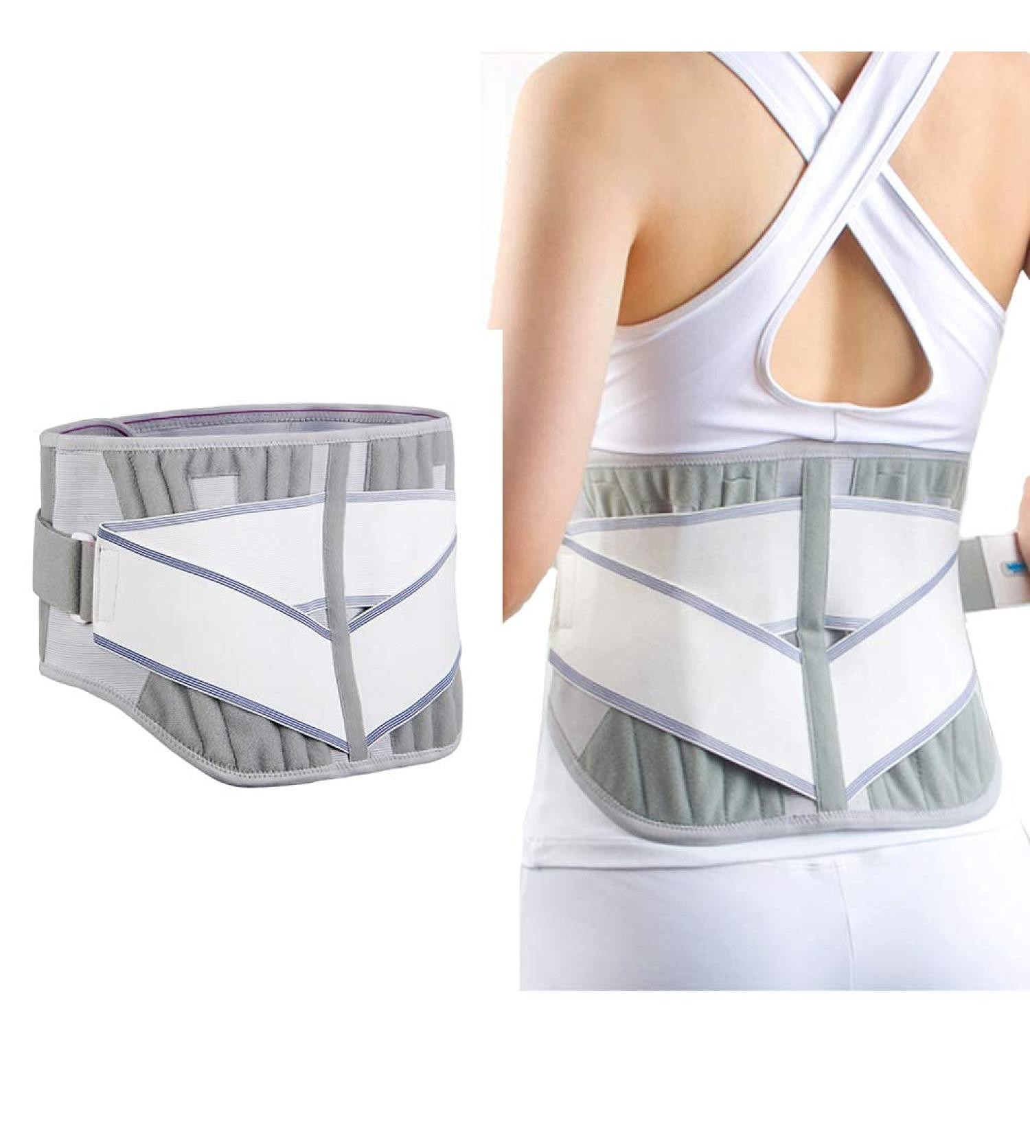Buy Lumbar Belt - Back Support for Herniated Disc Spine Correction & Pain Relief | Gray & White - Ideal Gift - Buy Online on GoSupps.com