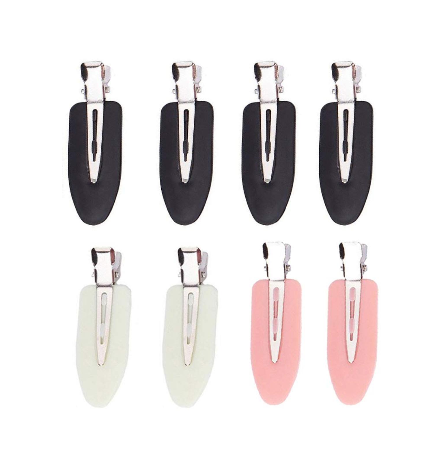 8pc No Bend Hair Clips for Styling & Makeup - Black, White, Pink - Buy Online on GoSupps.com
