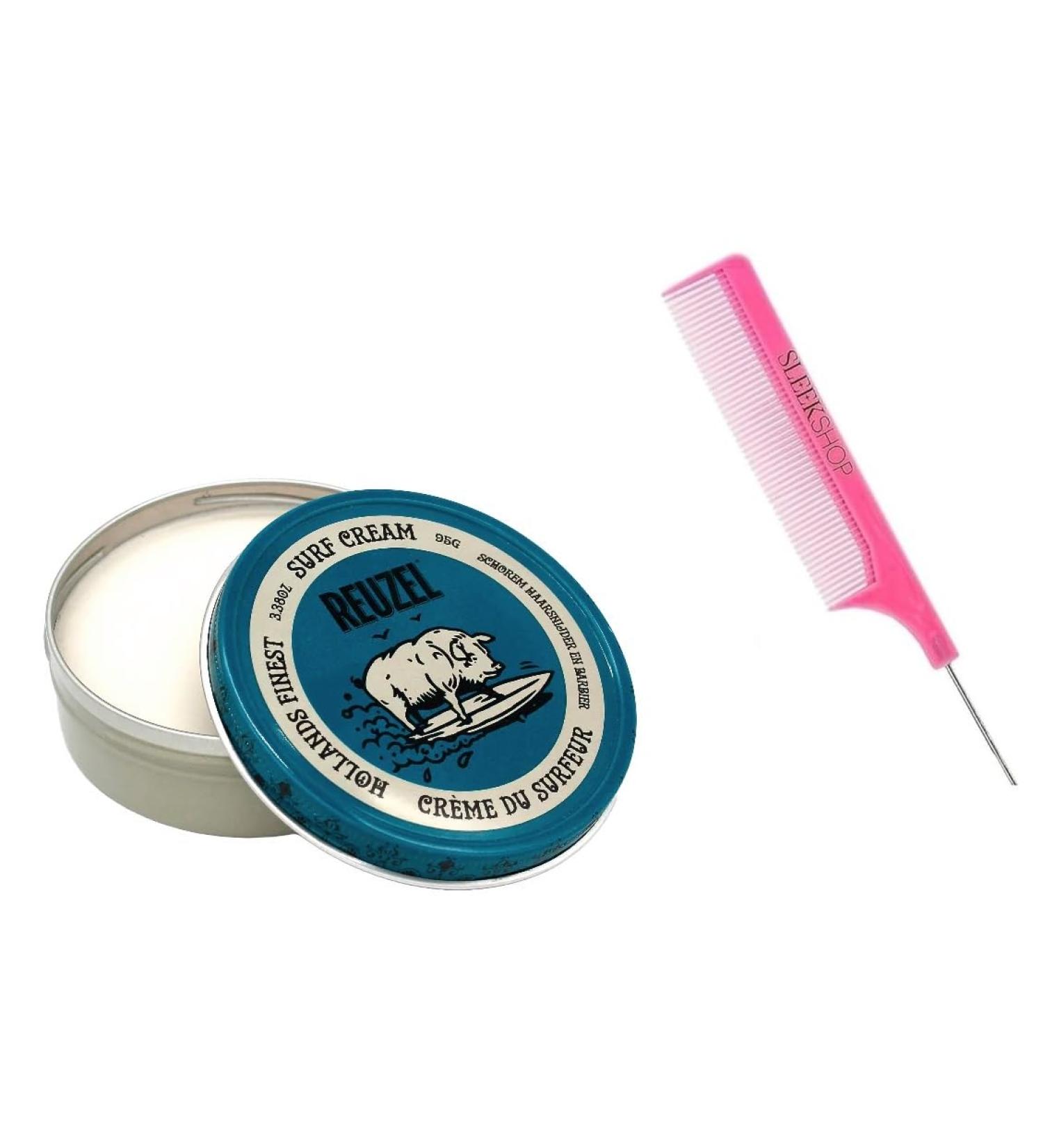 yper Comb + R z SURF CREAM (3.38 oz) Men Hair Styling Product for Man (w/SIeekshop Pink Comb) (Surf Cream (3.38 oz))