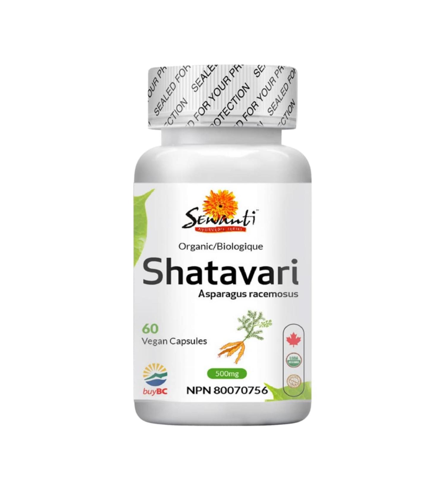 Buy Sewanti Organic Shatavari for Women - 60 Vegan Capsules 500mg High Potency Extract Lab Tested for Quality - Buy Online on GoSupps.com