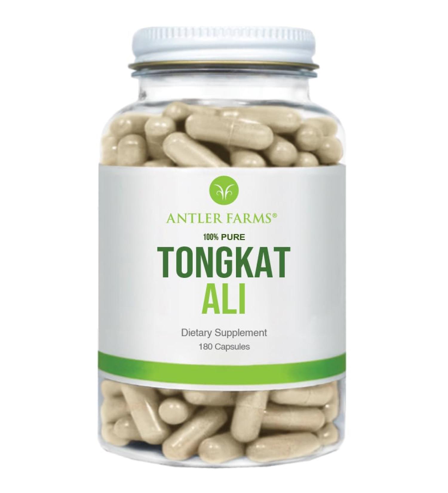 Antler Farms 100% Pure Tongkat Ali Extract 200:1 | 180 Vegan Capsules for Men's Health | Gluten Soy & Dairy Free - Buy Online on GoSupps.com
