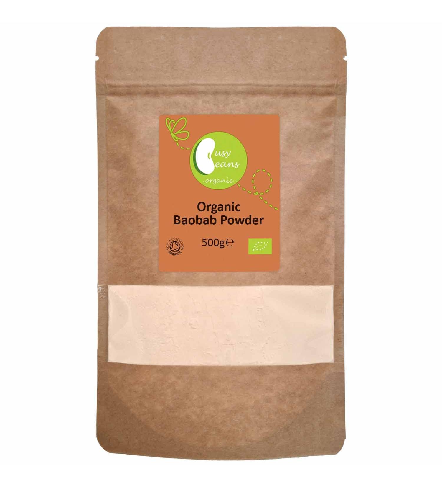 Certified Organic Baobab Powder by Busy Beans Organic - 500g Pack - Buy Online on GoSupps.com
