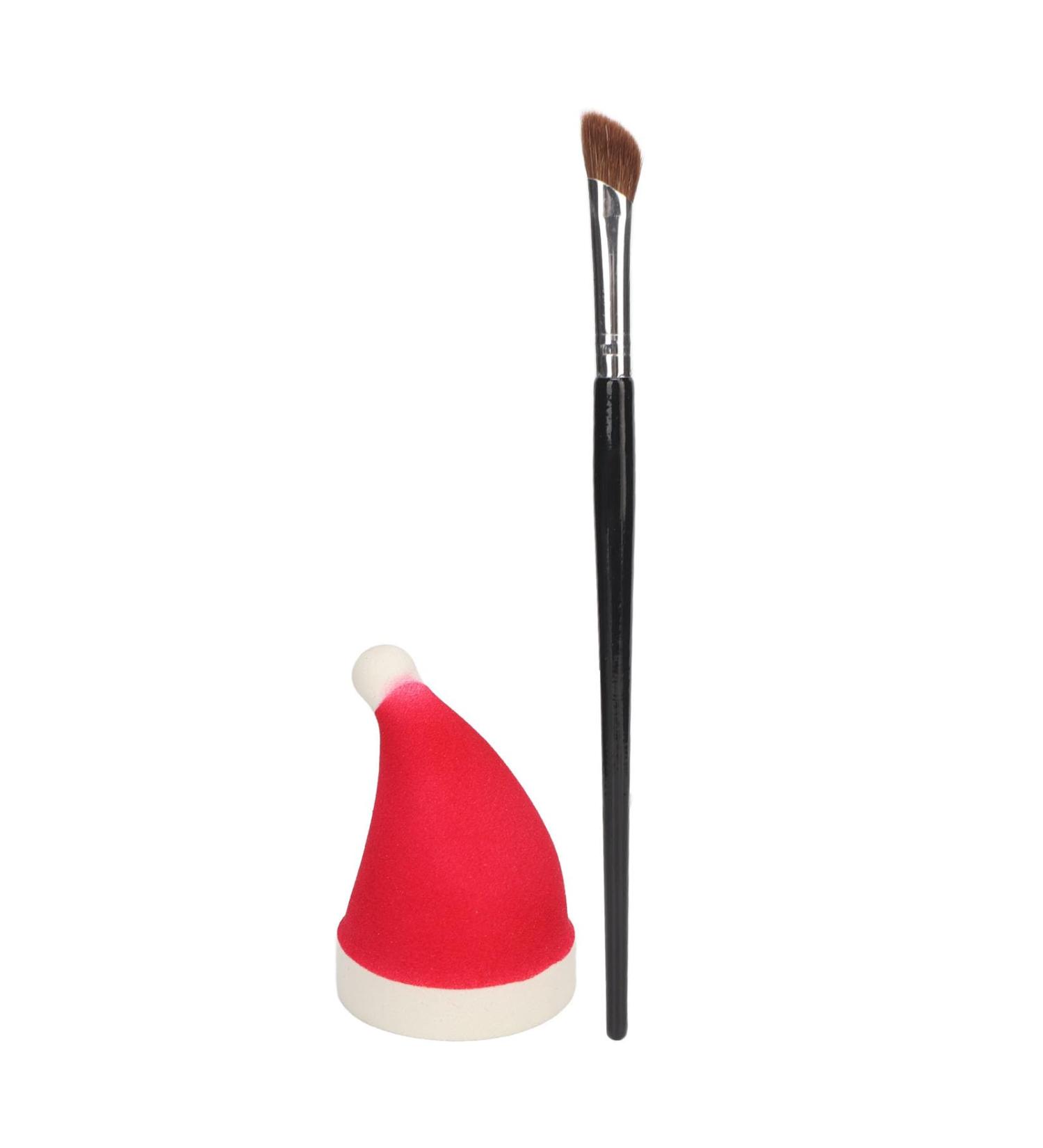Buy Angle Brush Sponge Kit - Red Christmas Hat Makeup Sponges for Highlighting & Shading | Soft Portable Beauty Brushes for Professional Finish - Buy Online on GoSupps.com