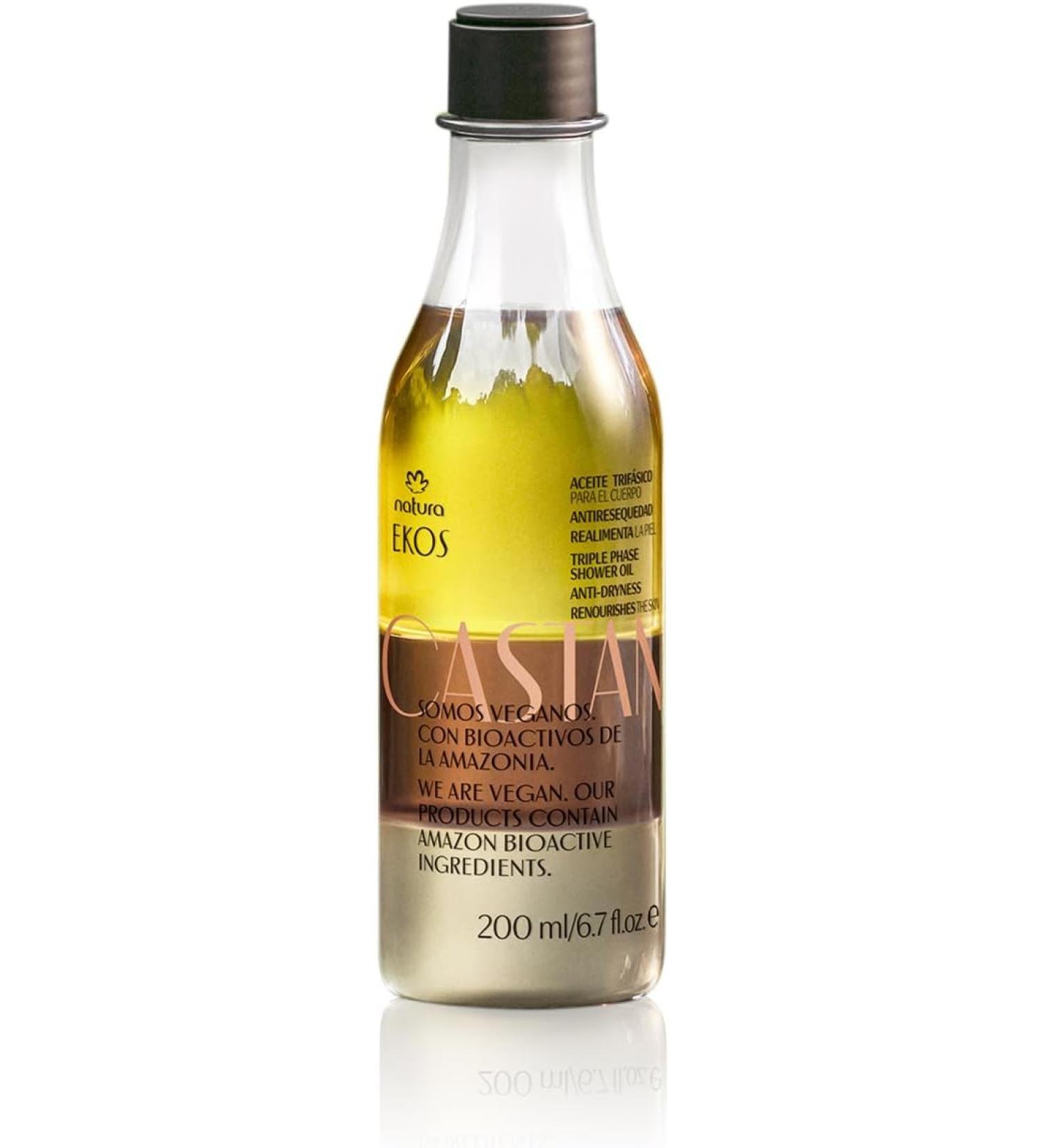 NATURA - Huile de Douche Triphas e Ekos Castanha - Hydrate et Prot ge la Peau - Procure Bien- tre et D tente - Offre une Peau Douce et Parfum e - 100% Vegan - Cruelty Free - 200 ml - Buy Online on GoSupps.com