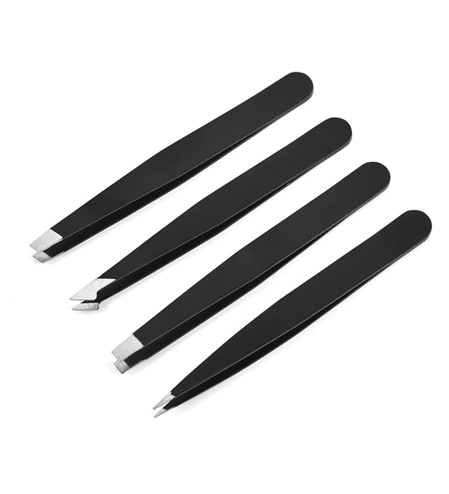 Professional Precision Tweezers Set for Eyebrows & Facial Hair Removal - Stainless Steel Kit for Men and Women - Buy Online on GoSupps.com