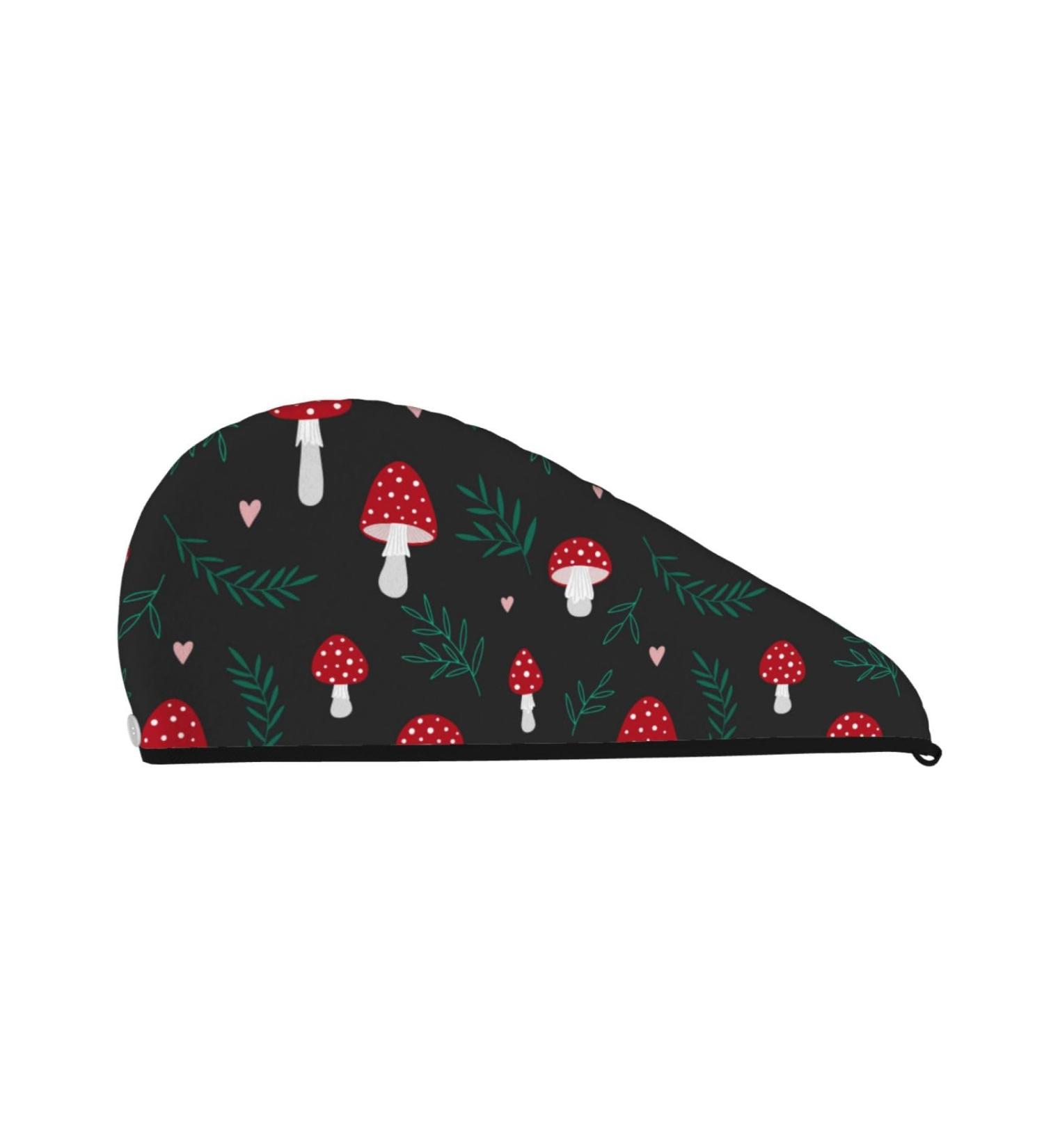 Amanita Mushroom Microfiber Hair Towel | Super Absorbent Coral Velvet Wrap for Long Curly & Thick Hair - Quick Dry for Women - Buy Online on GoSupps.com