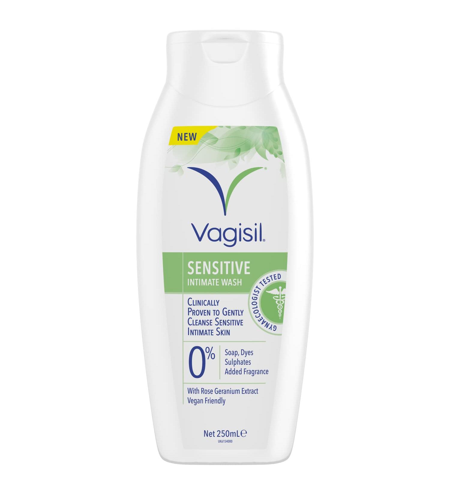 Vagisil Sensitive Intimate Wash - pH Balanced, Soap-Free, Dye-Free, Fragrance-Free - 250ml - Buy Online on GoSupps.com
