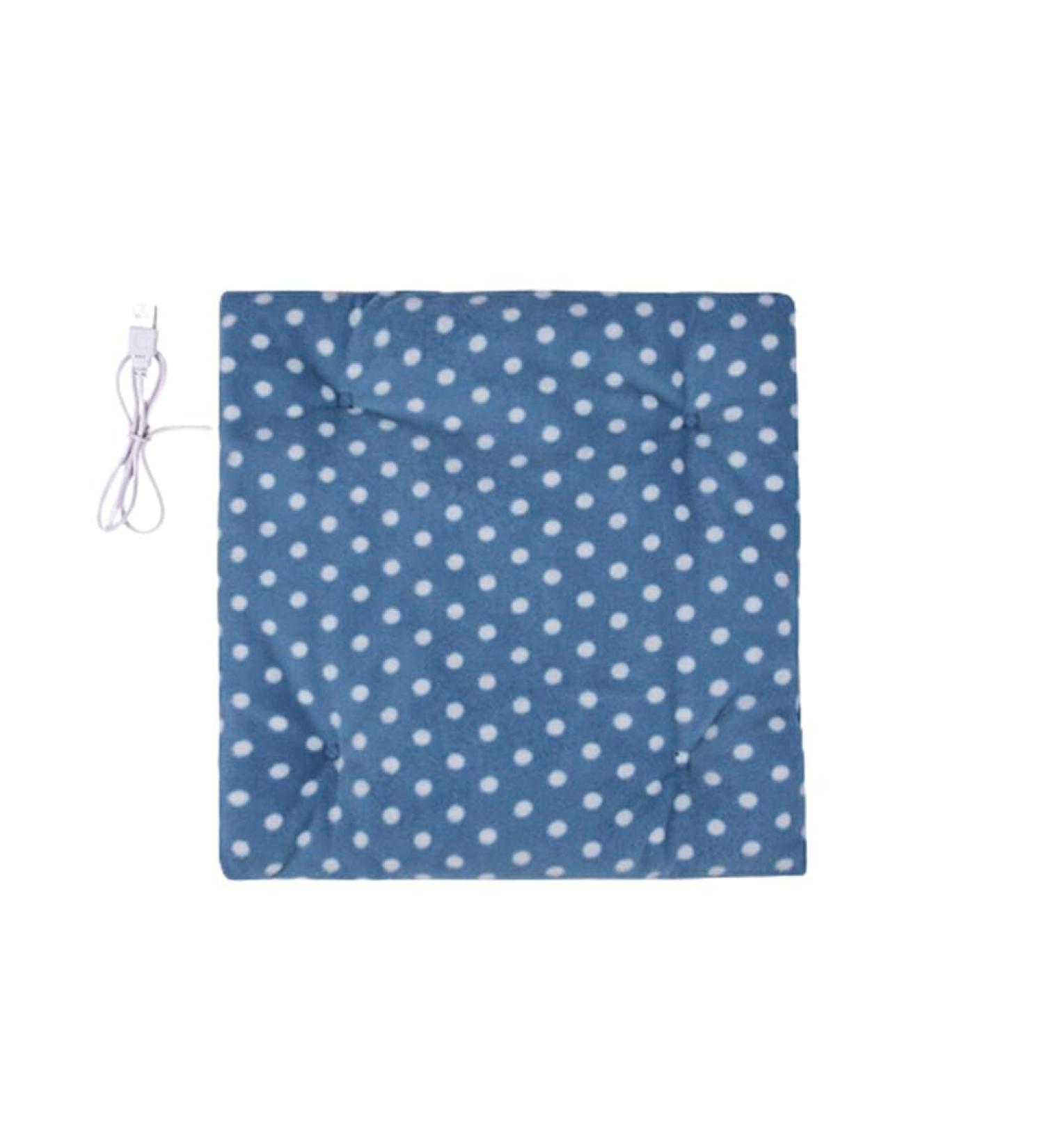 Allayu USB Heated Electric Heating Pillow | Professional Winter Body Warmer & Seat Cushion | Blue with Dots for Home & Office - Buy Online on GoSupps.com