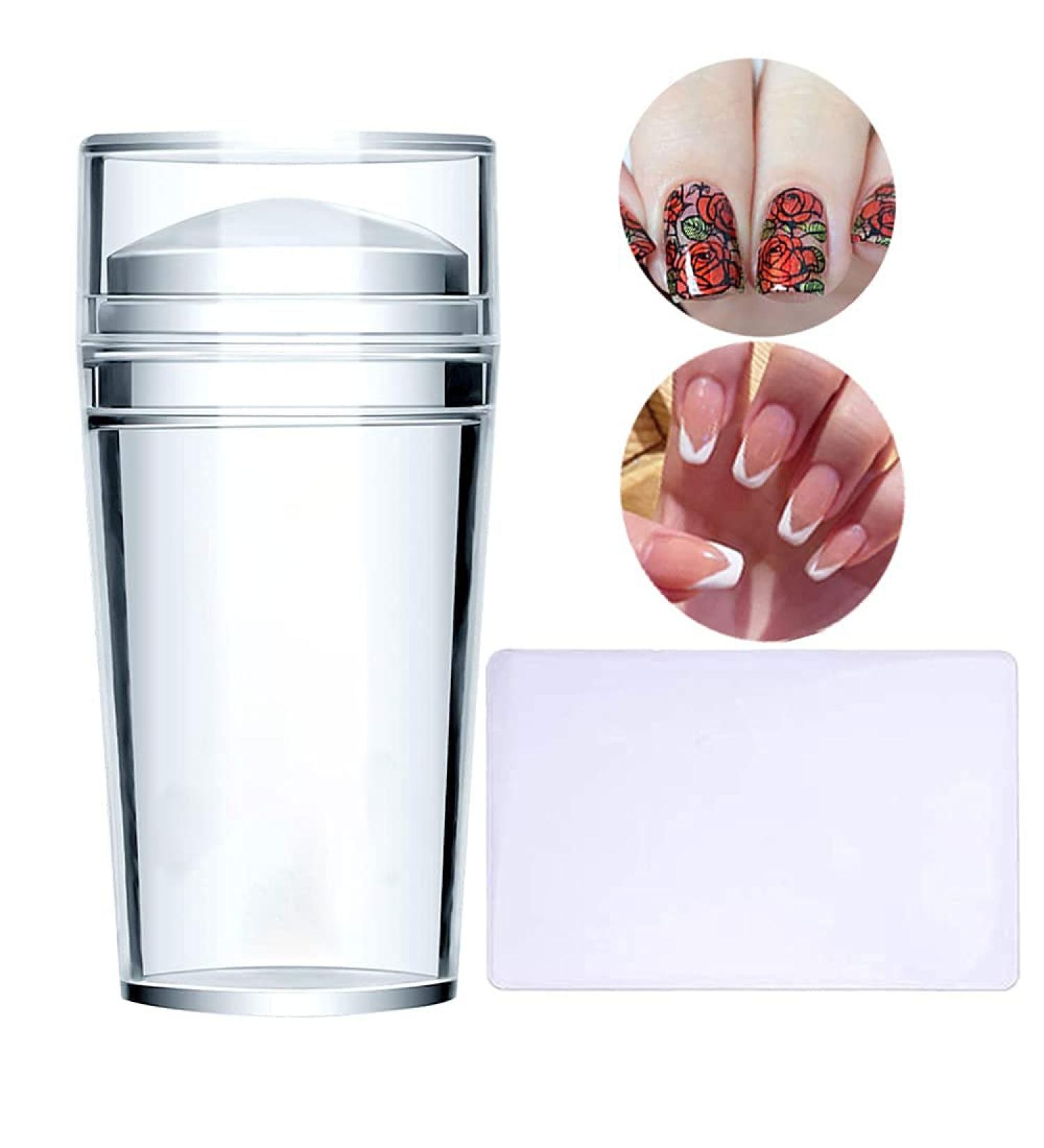 French Nail Stamper Set - Clear Silicone Stamping Jelly with Scraper for DIY Nail Art - Transparent, No Misplacement - Nail Manicure Kit - Buy Online on GoSupps.com