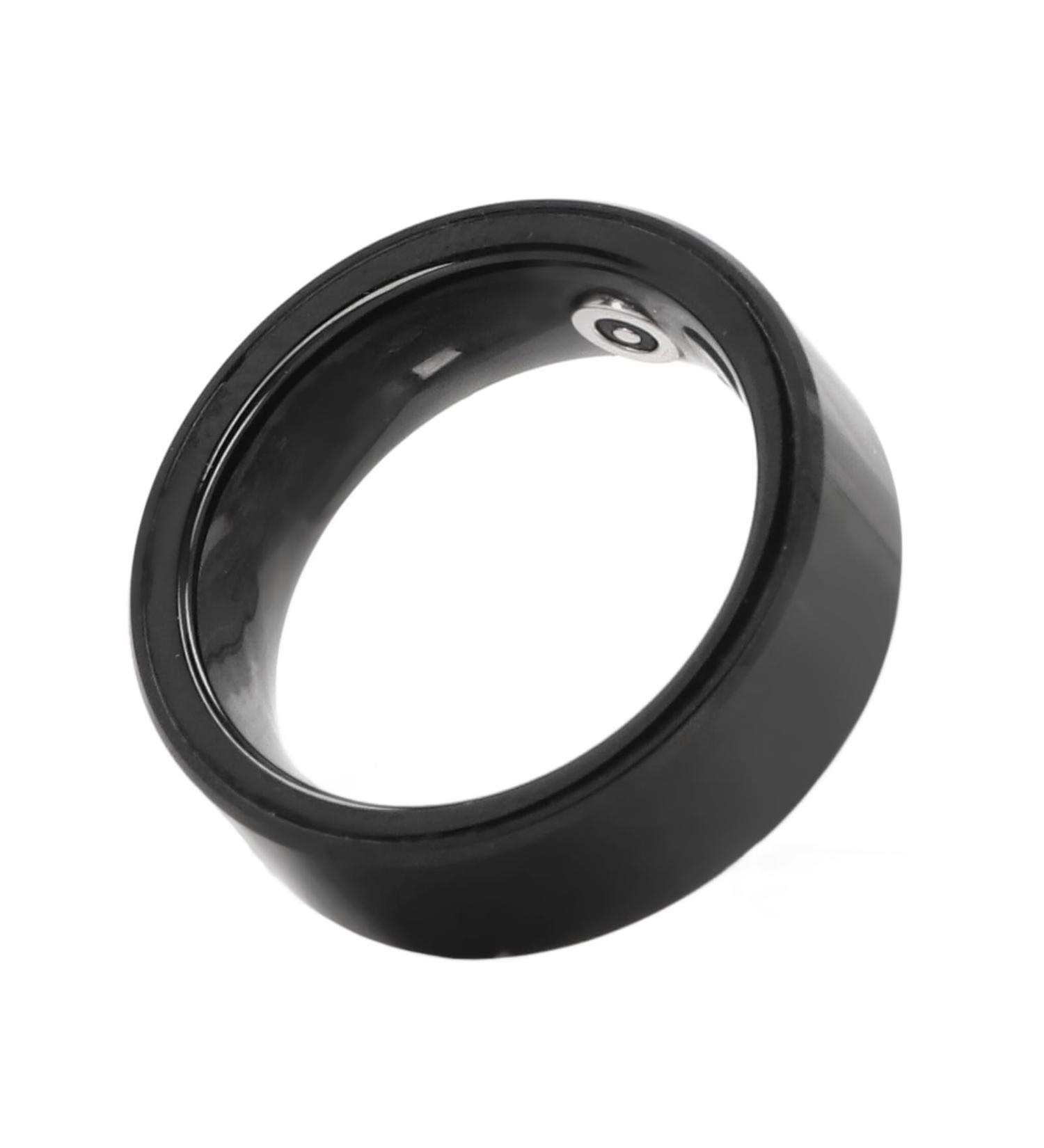 Smart Health Ring Metal Black Smart Ring Health Tracker Multiple Languages for Night Use(Black 7)(12 Black) 12 Black