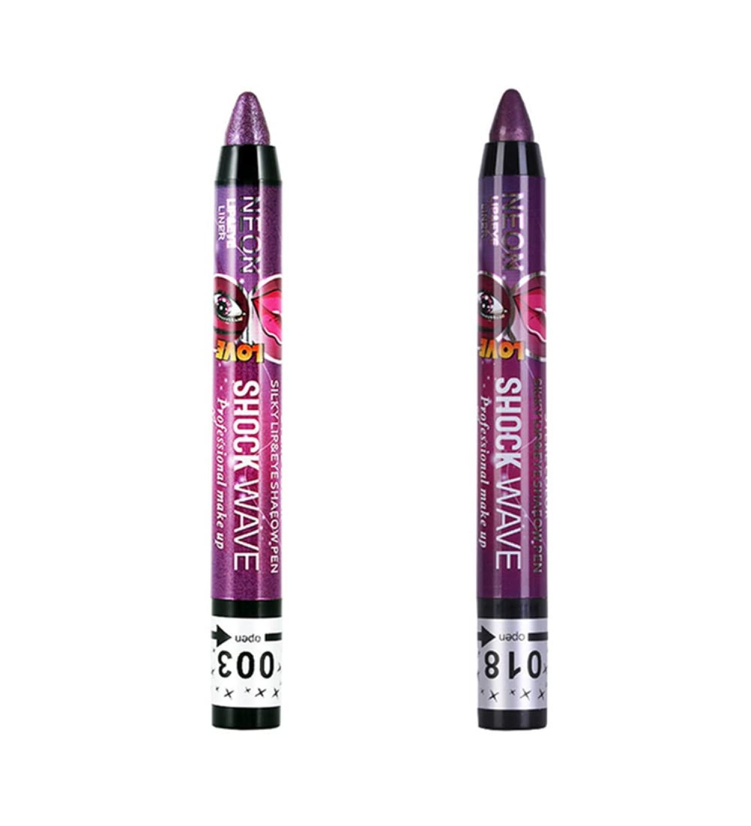 Go Ho 2PCS Purple Eyeshadow Sticks - Ultra Pigmented Shimmer Eye Black - Long Lasting Makeup Pen - Bright Purple & Deep Purple Shades - Buy Online on GoSupps.com