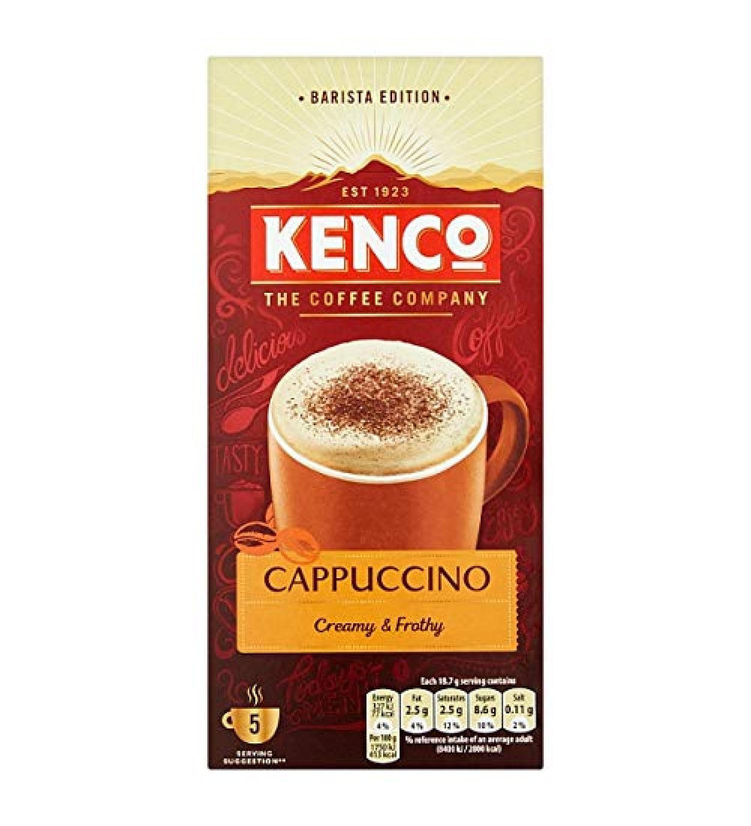 Kenco Cappuccino Instant Coffee 2x8 Sachets (16 in total) Coconut 15 Count (Pack of 1)