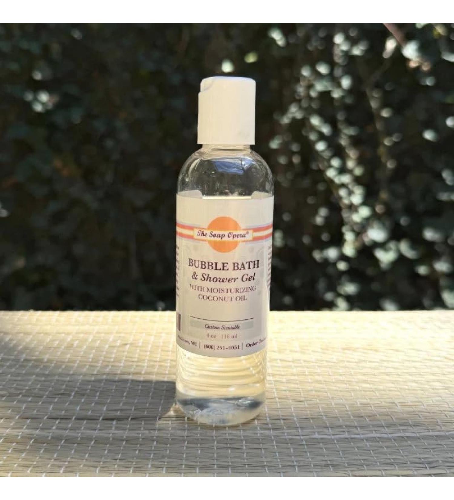 The Soap Opera Bubble Bath and Shower Gel with Coconut Oil Cleansers Skin-Softening Custom Scents (4fl oz 118 mL)