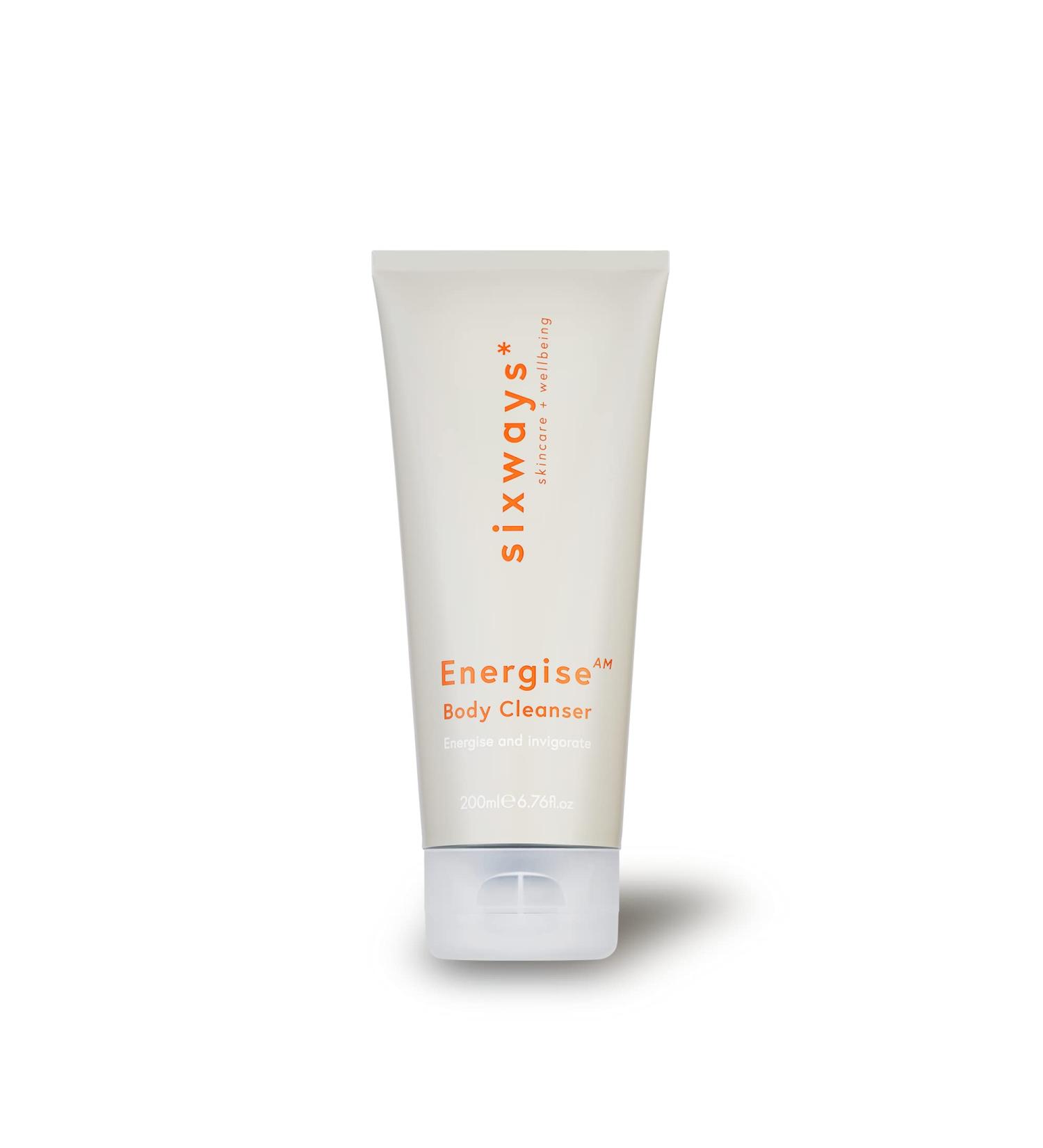 Sixways Energise AM Body Cleanser: Natural Vegan Body Wash with Grapefruit + Amber Made in the UK Hydrates and nourishes 200ml - Buy Online on GoSupps.com