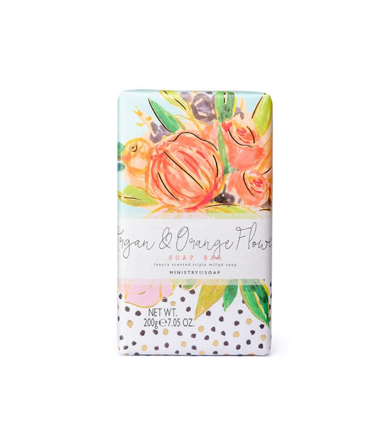 Ministry of Soap Painted Marks Wrapped Soap Naturally Coloured Triple-Milled Soap Argan and Orange Flower 200g - Buy Online on GoSupps.com