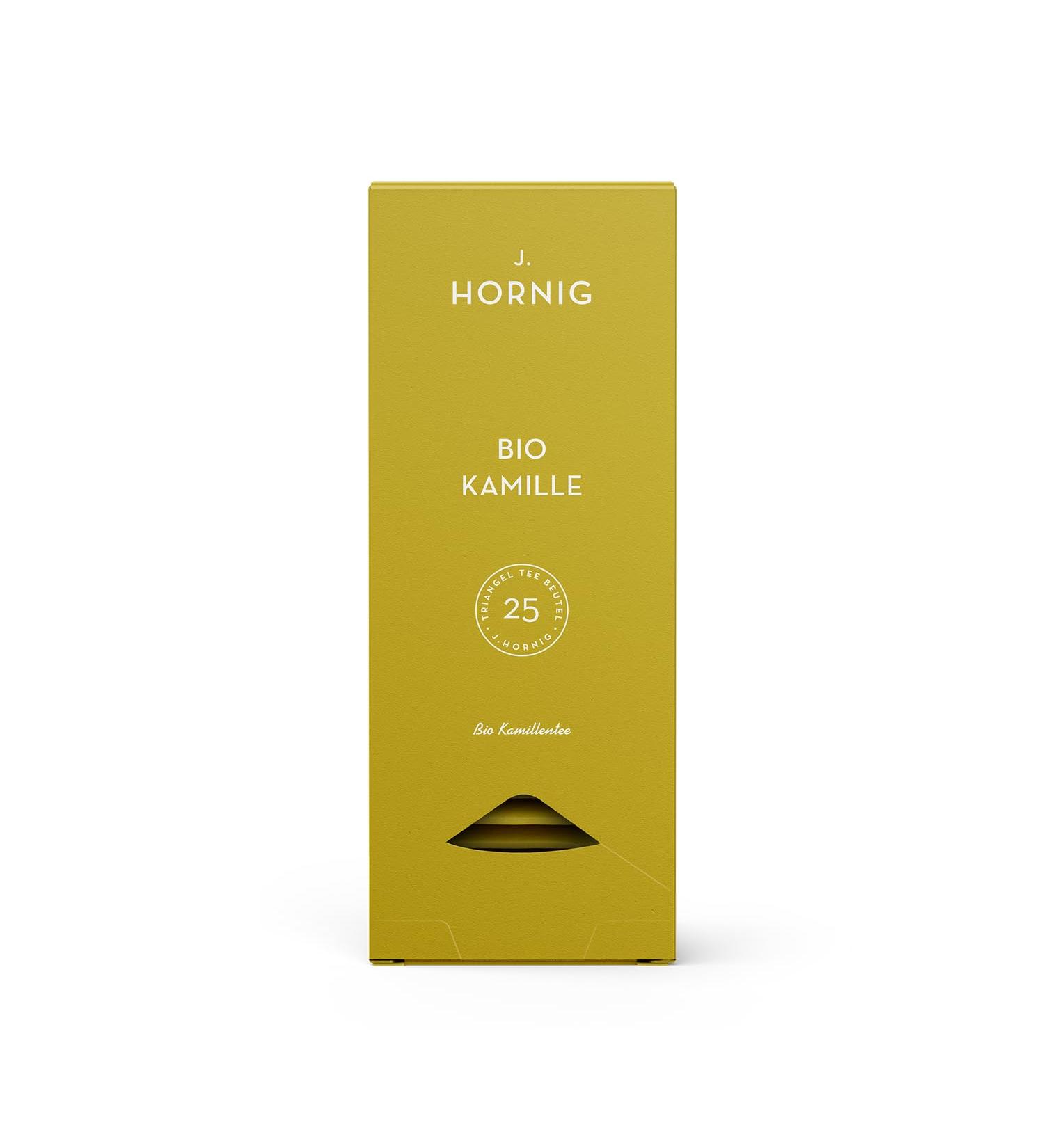 J. Hornig Bio Chamber Chamomile Tea - Organic Premium Pyramid Bags Mild Taste 25 Degradable Tea Bags - Buy Online on GoSupps.com