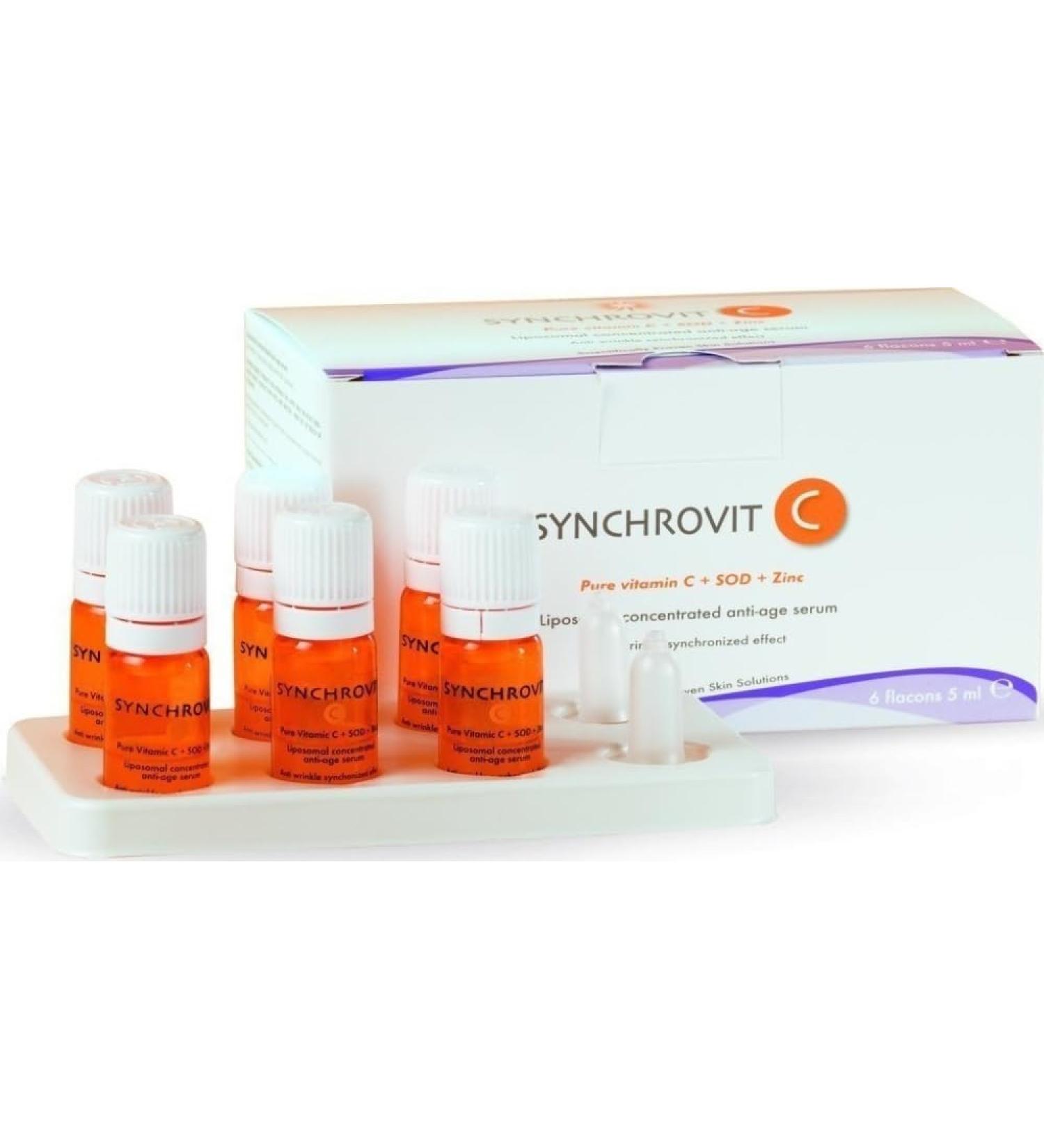 Synchrovit C Anti Wrinkles Ageing Serum 6 Flacons X 5ml Ship Worldwide by Synchroline