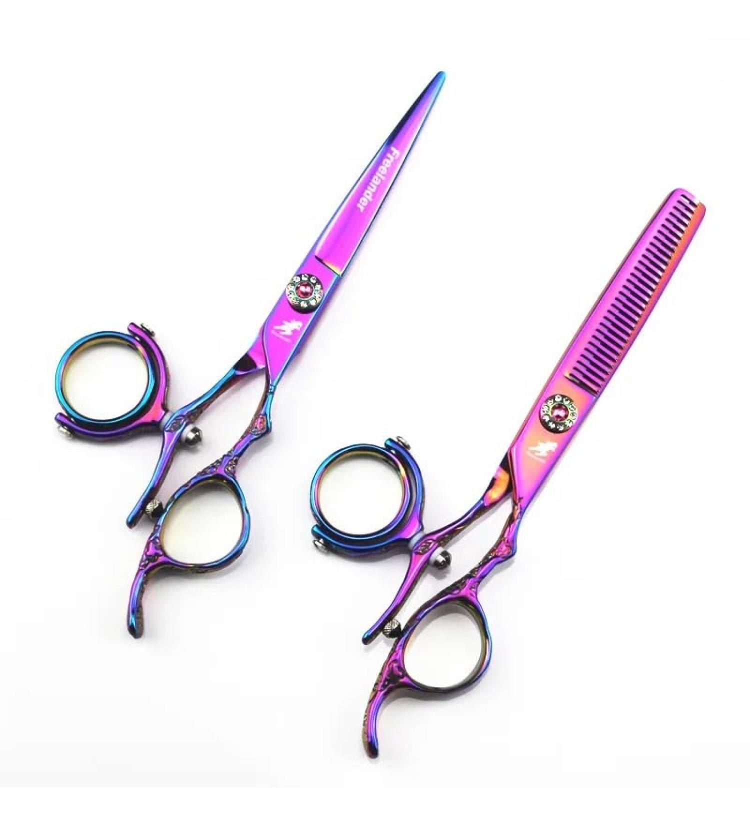 Hair Cutting Scissors Shears 6 Inch Swivel Scissors Fly Scissors Hairdressing Barber Swivel Shears 720 Degrees Rotary Handle Thumb Shears Flying Shears Rotary Set - Buy Online on GoSupps.com