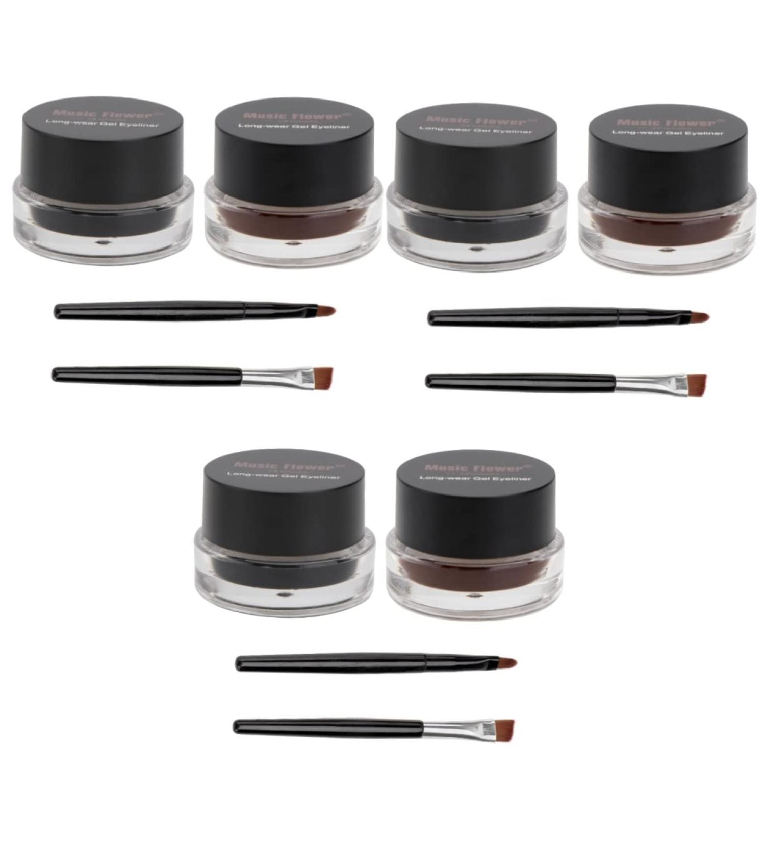 IWOWHERO 6 Pcs Eye Shadow Cream Light Brown Eyeliner Black Eyeliner Pencils Black Matte Eyeliner Eye Liner - Buy Online on GoSupps.com