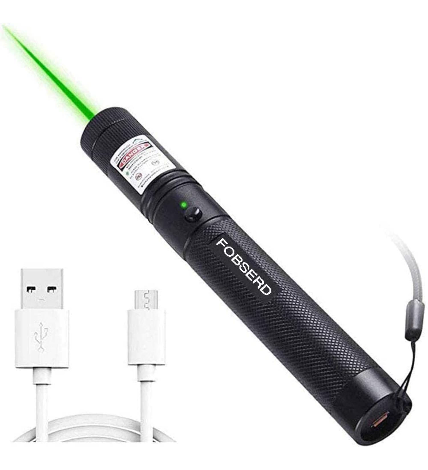 FOBSERD Long Range Green Beam High Power Flashlight | USB Charging | Adjustable Focus - Ideal for Night Astronomy, Camping, Hunting, Hiking - Buy Online on GoSupps.com