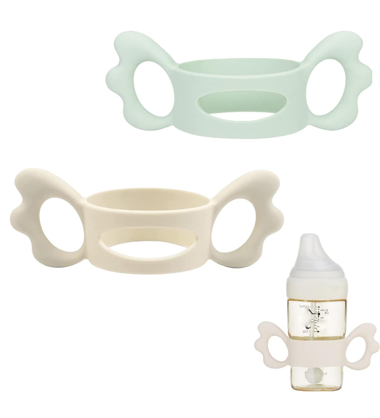 Buy Silicone Baby Bottle Handles | Set of 2 Wide Neck Holders for Small Hands - Easy Grip Design - Buy Online on GoSupps.com
