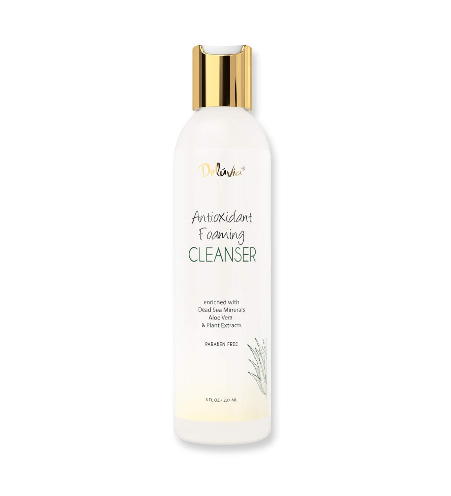 Deluvia Antioxidant Foaming Daily Facial Cleanser - Hydrating & Gentle Face Wash for Sensitive Dry Skin | Moisturizing Cleanser for Teens Kids Women & Men (8 fl oz - Buy Online on GoSupps.com