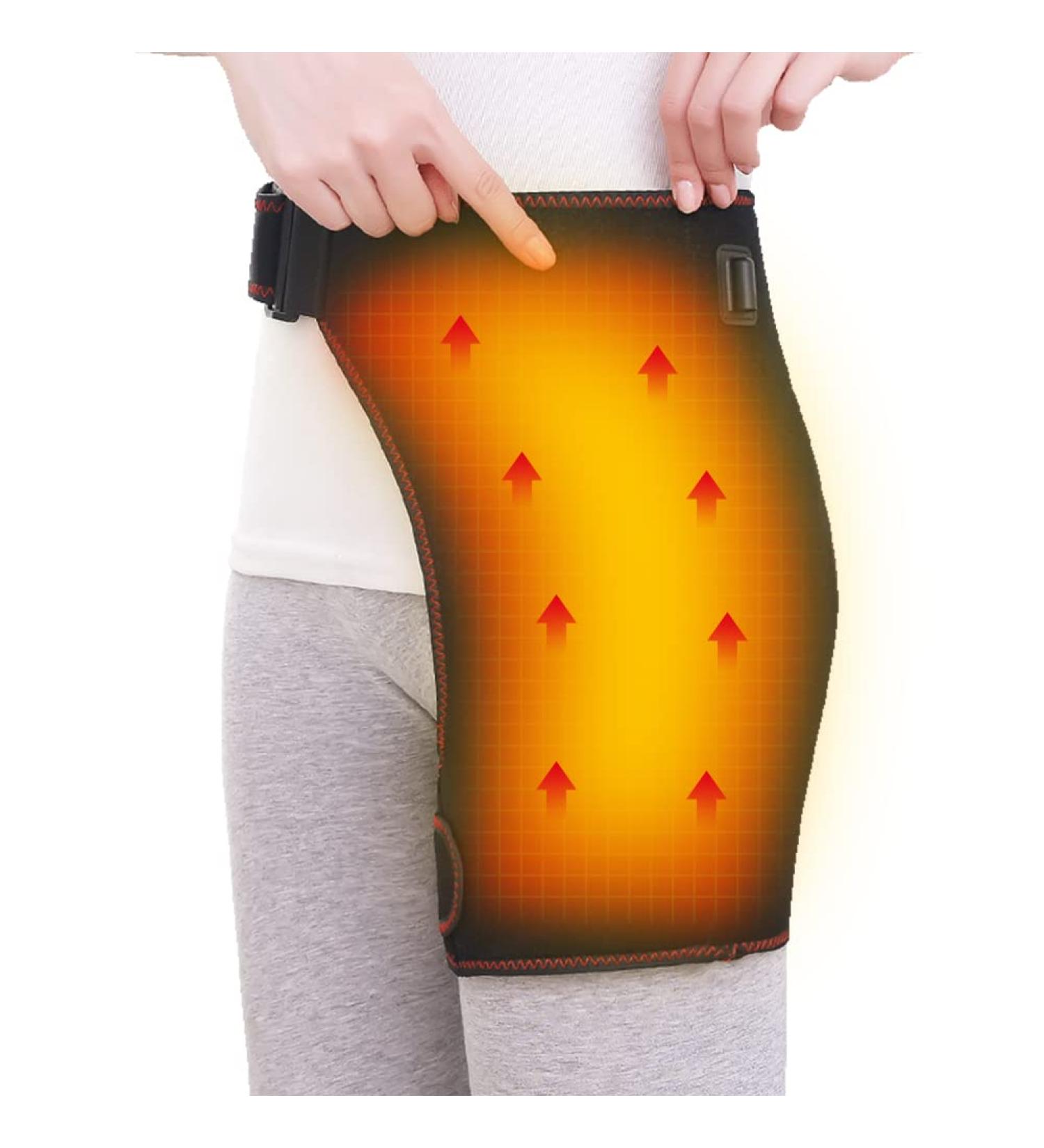 Electric Heated Hip Wrap | Thigh Brace Therapy for Bursitis Arthritis & Pain Relief 3 Temperature Settings & Timer - Buy Online on GoSupps.com